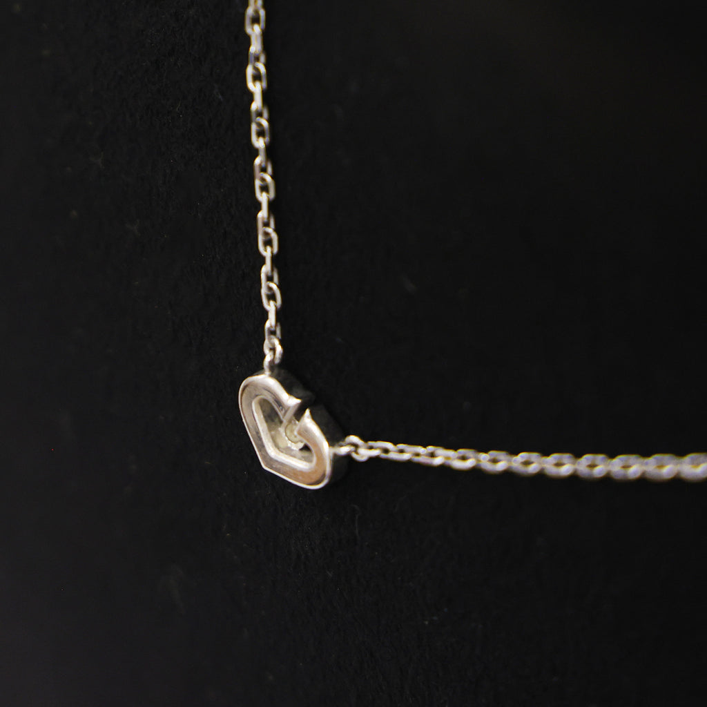 Preloved CARTIER C Heart Diamond Necklace 18K White Gold 4.2g