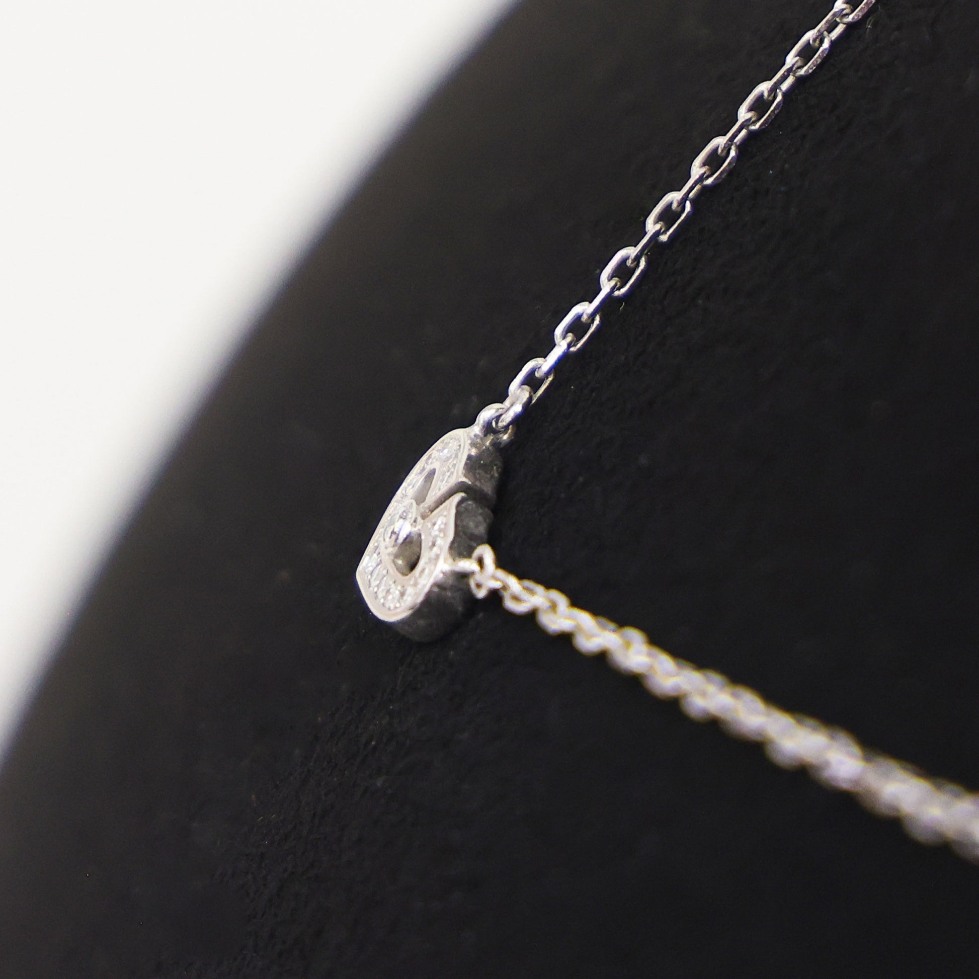 Preloved CARTIER C Heart Diamond Necklace 18K White Gold 4.2g