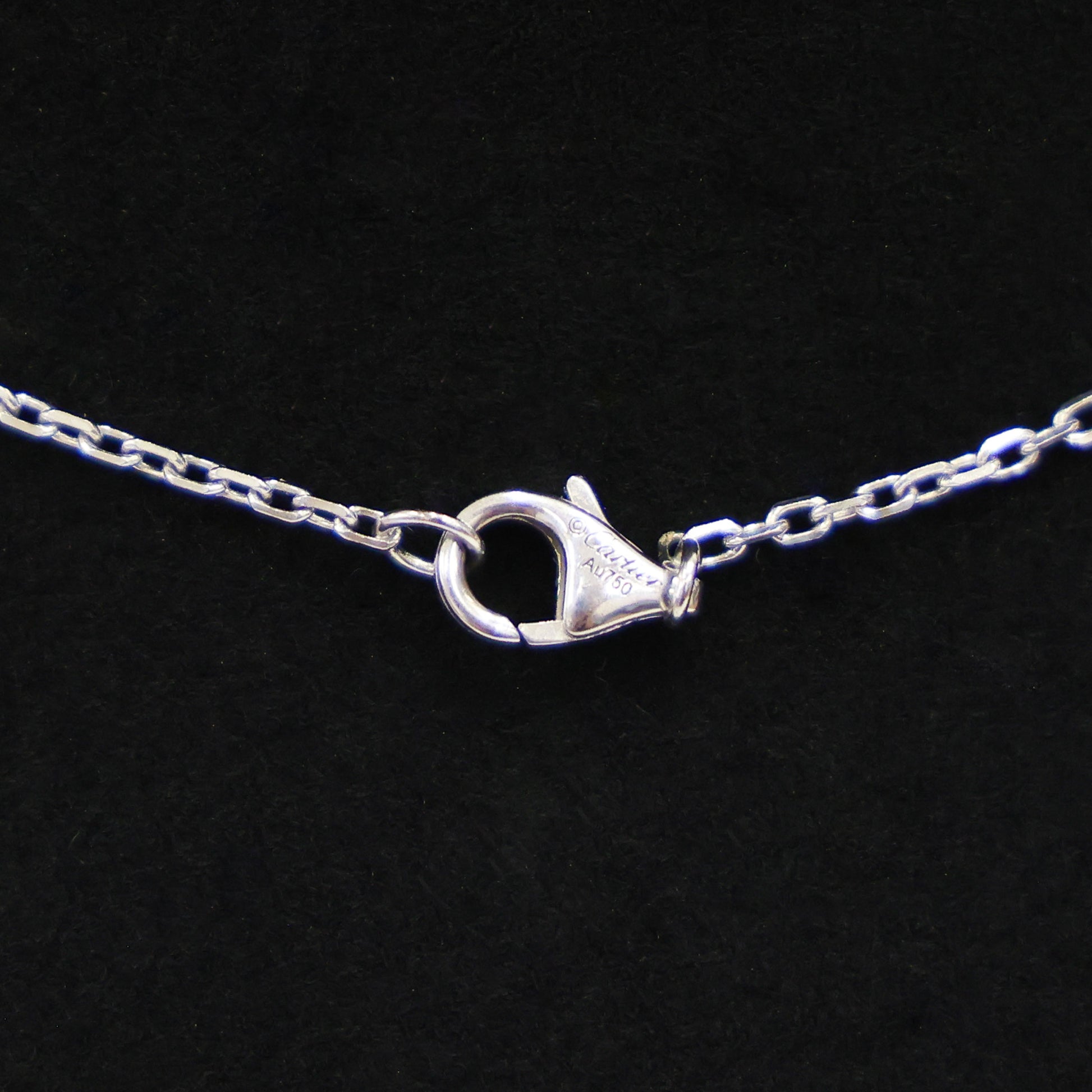 Preloved CARTIER C Heart Diamond Necklace 18K White Gold 4.2g