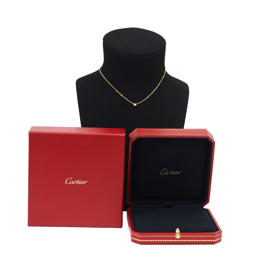 Preloved CARTIER D'amour XS Diamond Necklace 18K Gold SJLXXX 2.2g | Luxe Again Maison