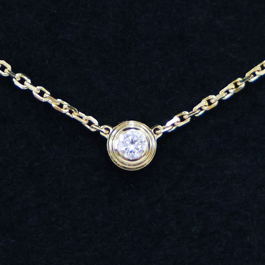 Preloved CARTIER D'amour XS Diamond Necklace 18K Gold 2.2g | Luxe Again Maison