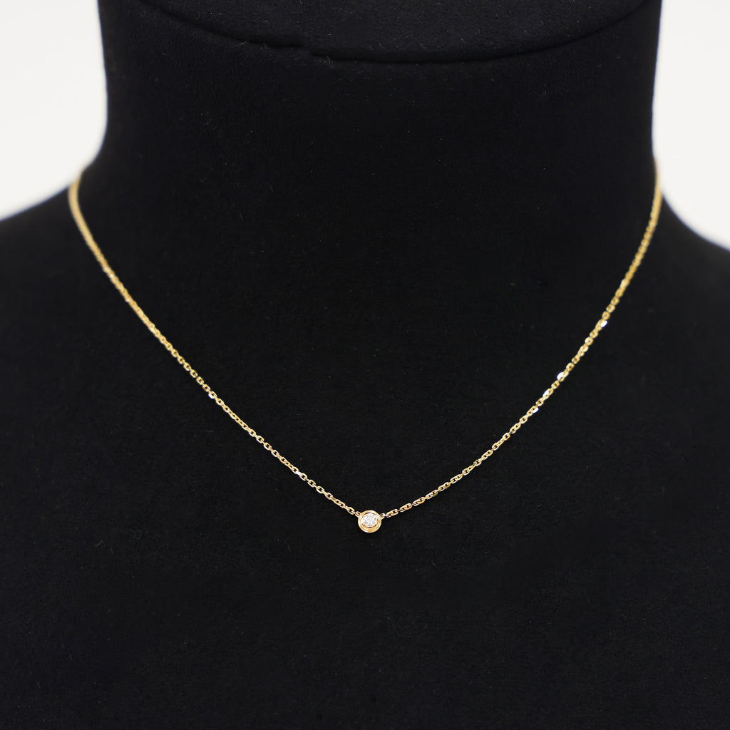 Preloved CARTIER D'amour XS Diamond Necklace 18K Gold 2.2g | Luxe Again Maison