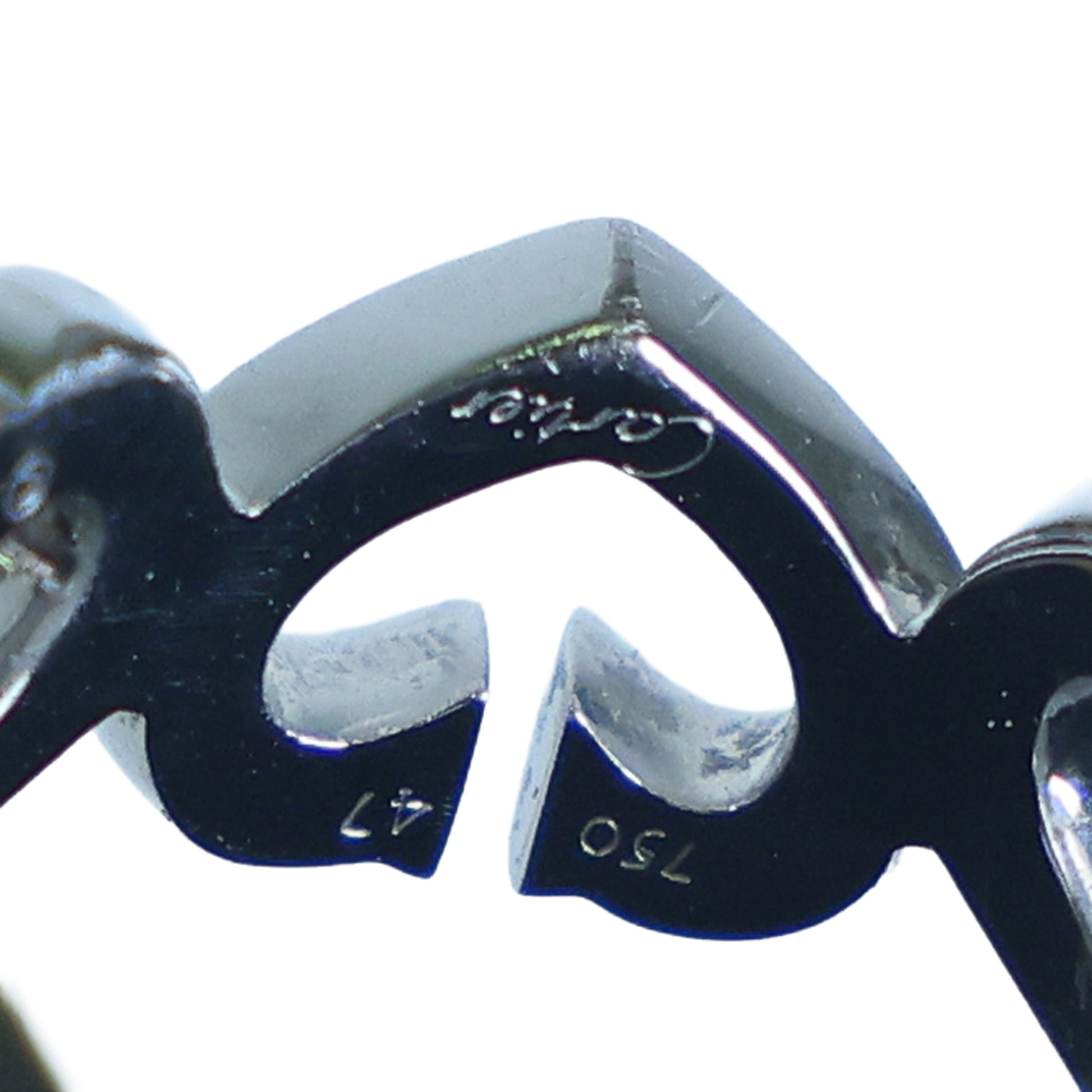 Preowned CARTIER Vintage C de Cartier 18K White Gold Diamond Ring 6.4g | Luxe Again Maison