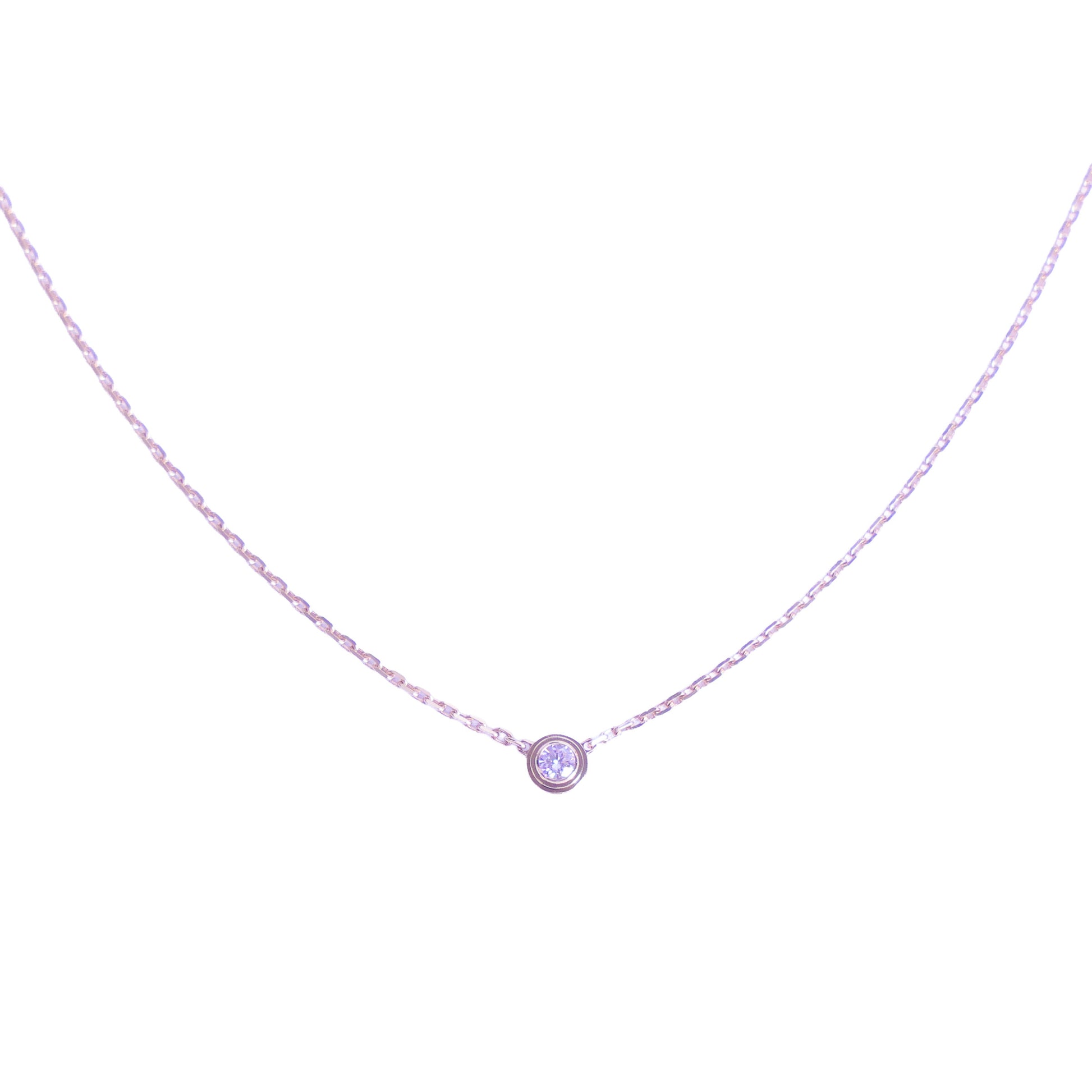 Preloved CARTIER D'amour XS Diamond Necklace 18K Gold SJLXXX 2.2g | Luxe Again Maison