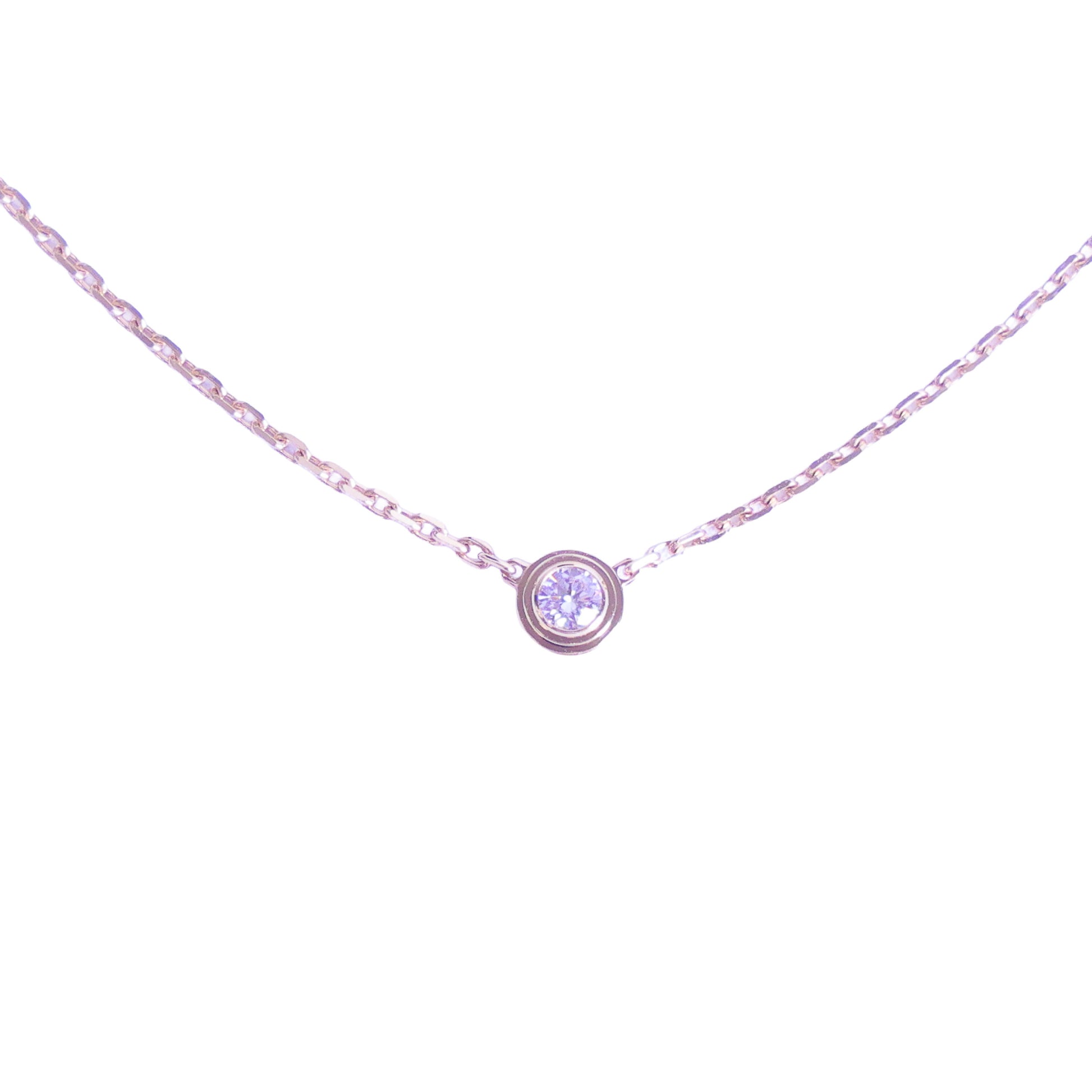 Preloved CARTIER D'amour XS Diamond Necklace 18K Gold SJLXXX 2.2g | Luxe Again Maison