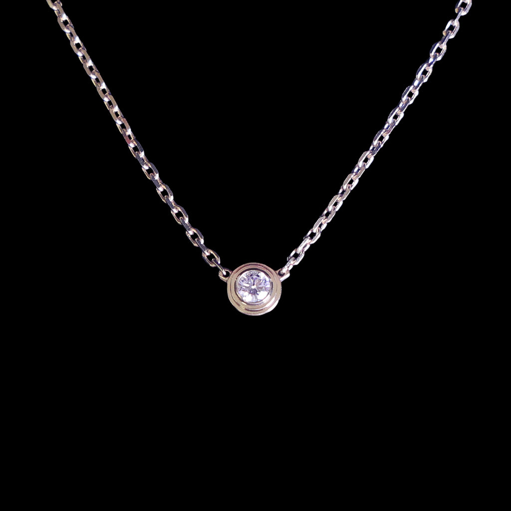 Preloved CARTIER D'amour XS Diamond Necklace 18K Gold SJLXXX 2.2g | Luxe Again Maison