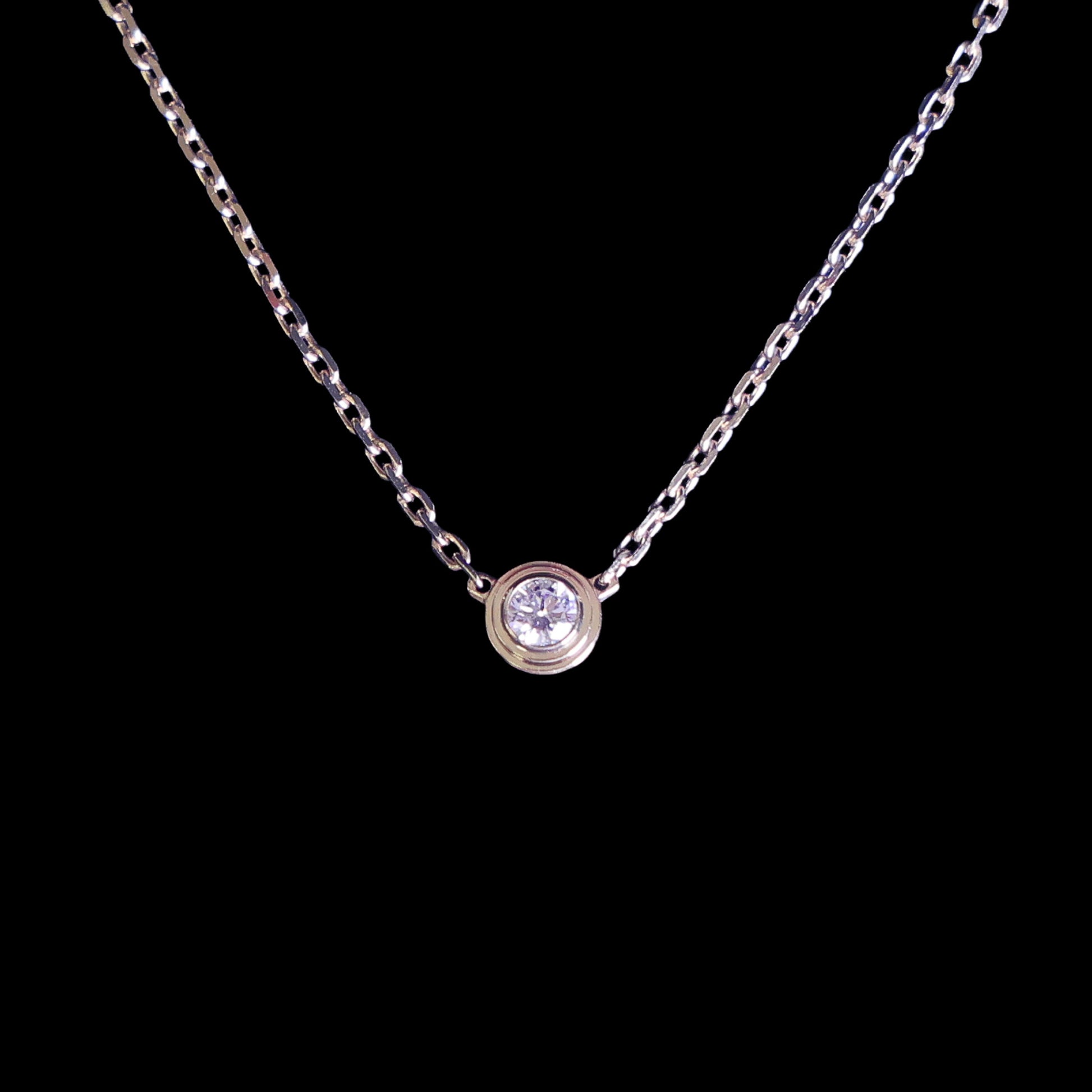 Preloved CARTIER D'amour XS Diamond Necklace 18K Gold SJLXXX 2.2g | Luxe Again Maison