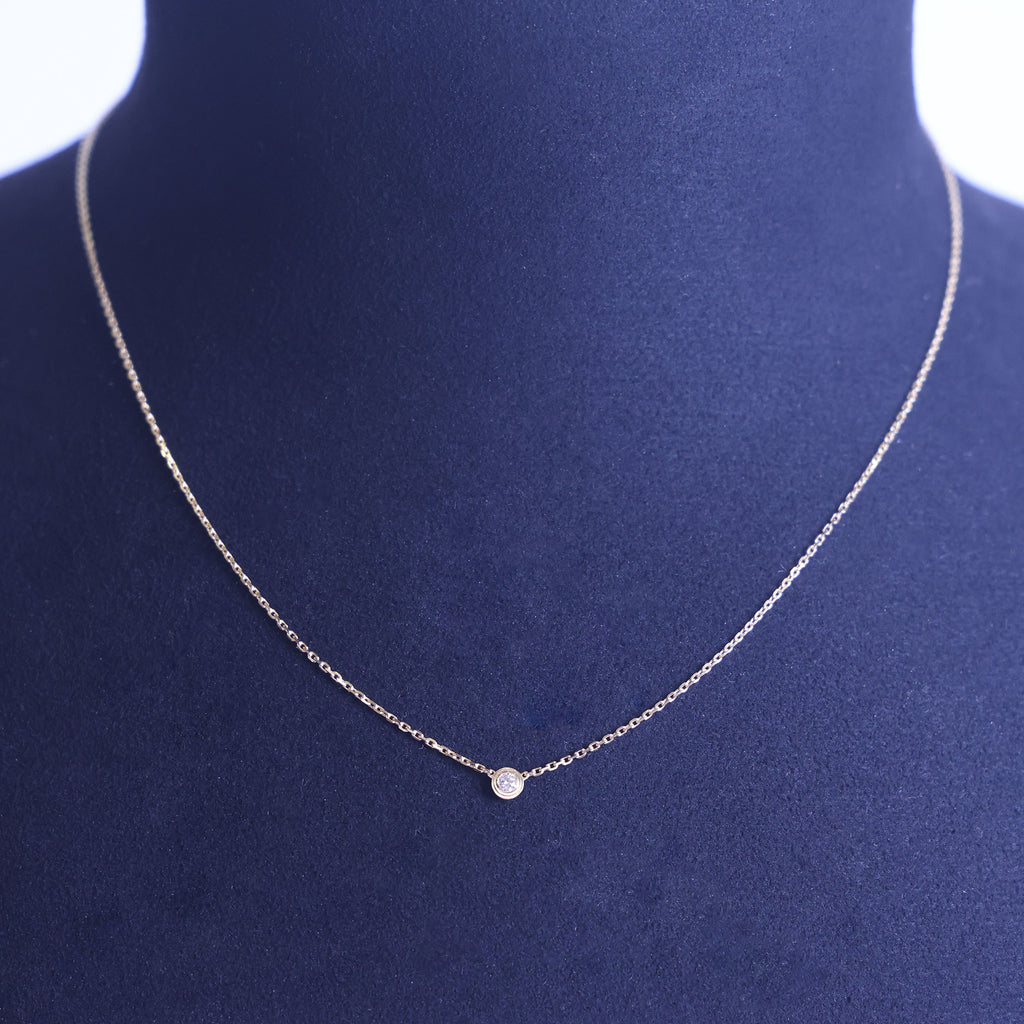 Preloved CARTIER D'amour XS Diamond Necklace 18K Gold SJLXXX 2.2g | Luxe Again Maison