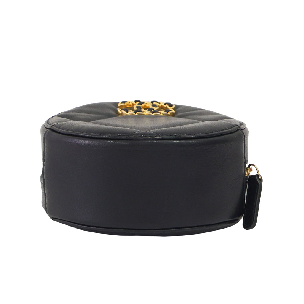 Preloved CHANEL 19 Round Circle Black Lambskin Chain Shoulder Bag 30th Series | Luxe Again Maison
