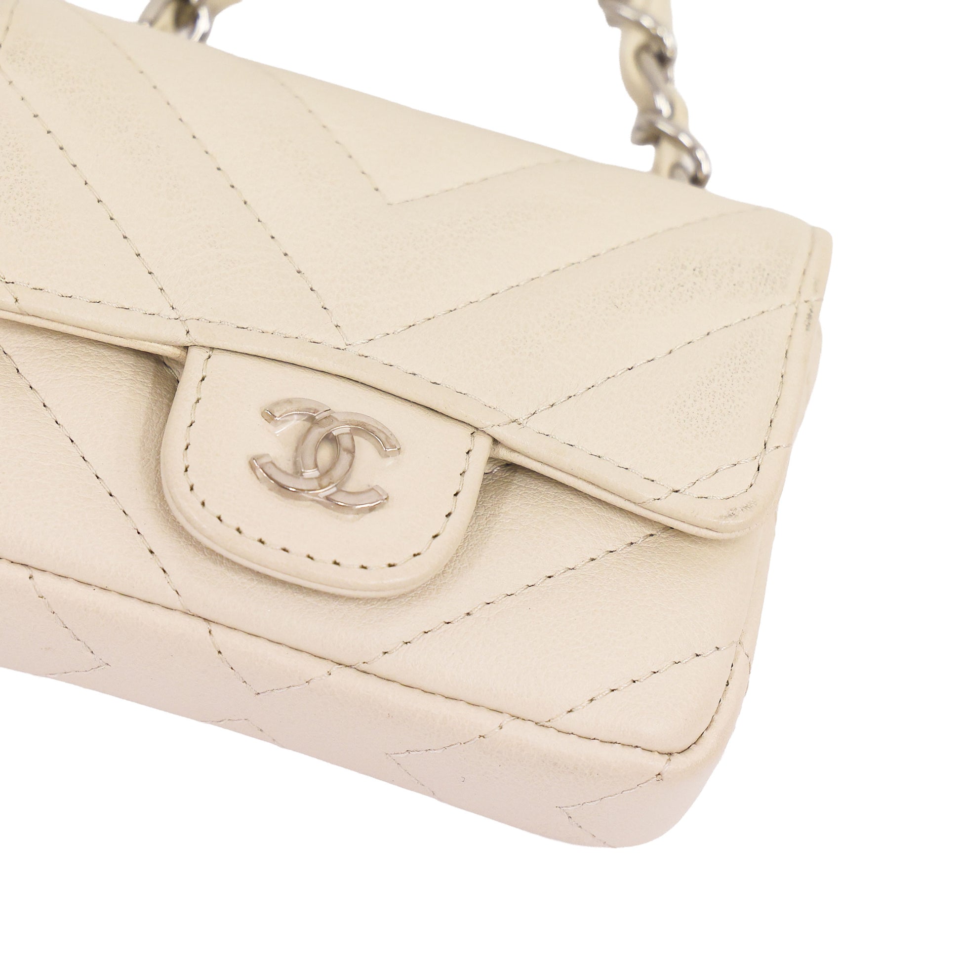 Preloved CHANEL Beige Calfskin Micro Belt Bag with Adjustable Leather Chain 31st Series | Luxe Again Maison