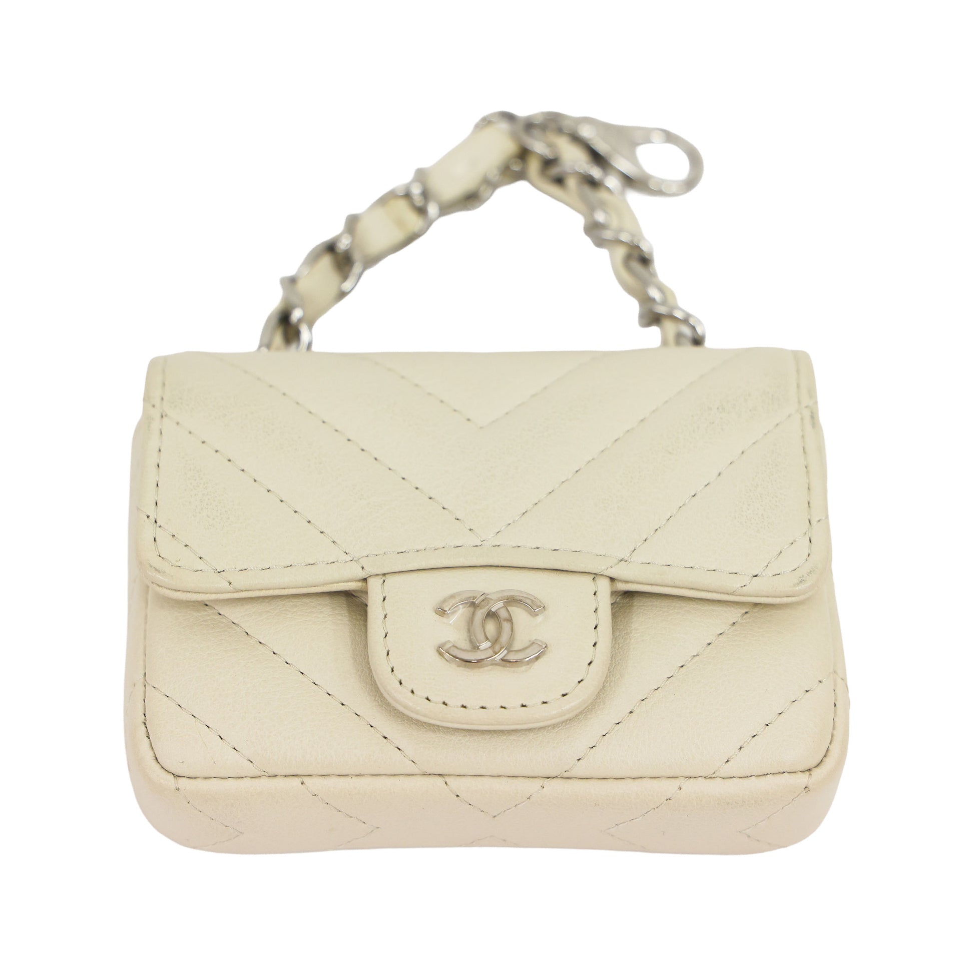 Preloved CHANEL Beige Calfskin Micro Belt Bag with Adjustable Leather Chain 31st Series | Luxe Again Maison