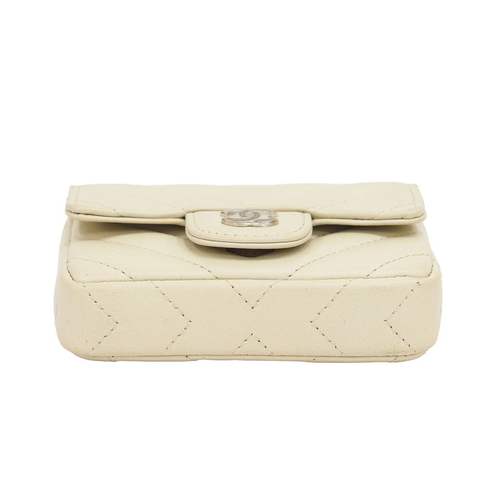 Preloved CHANEL Beige Calfskin Micro Belt Bag with Adjustable Leather Chain 31st Series | Luxe Again Maison