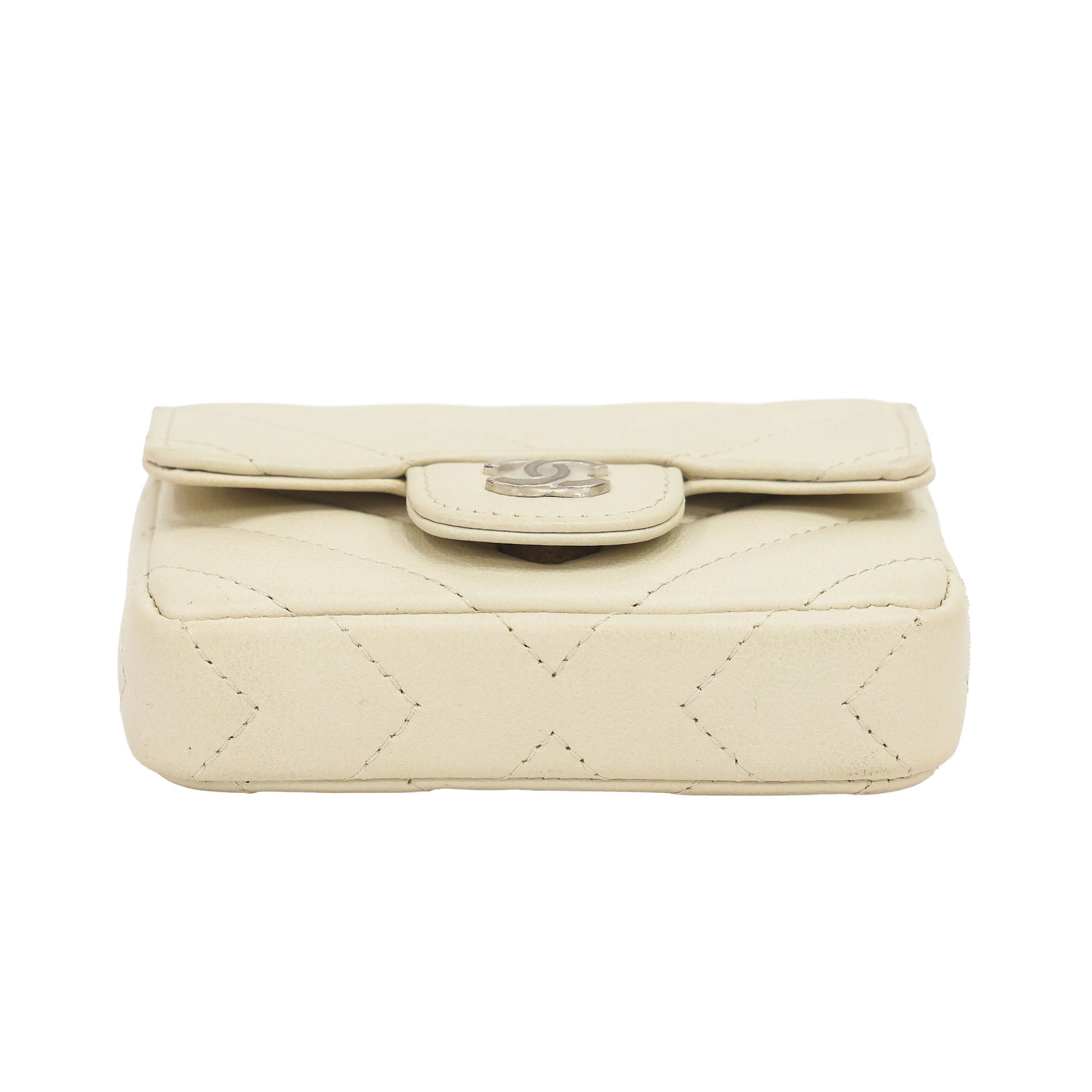 Preloved CHANEL Beige Calfskin Micro Belt Bag with Adjustable Leather Chain 31st Series | Luxe Again Maison
