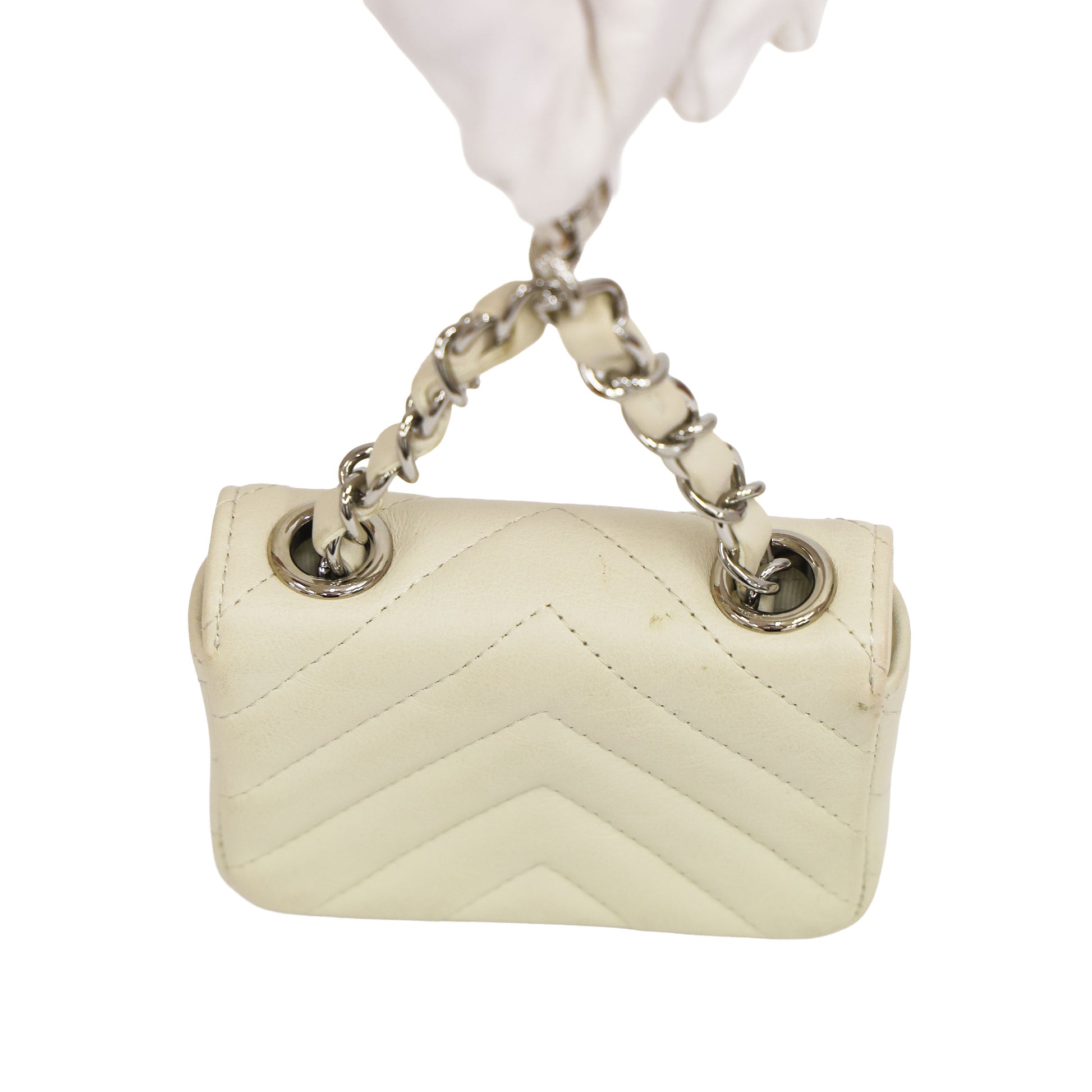 Preloved CHANEL Beige Calfskin Micro Belt Bag with Adjustable Leather Chain 31st Series | Luxe Again Maison