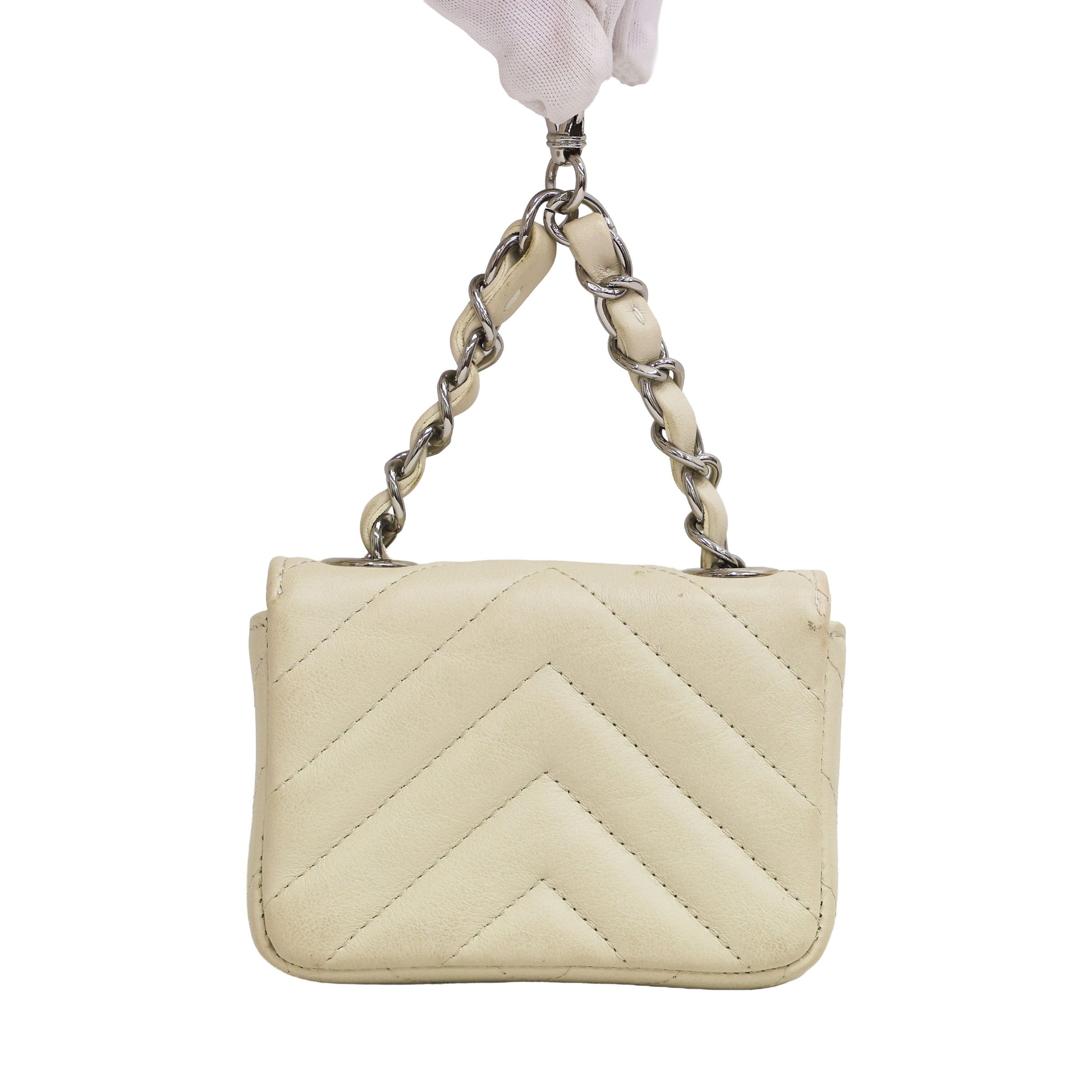 Preloved CHANEL Beige Calfskin Micro Belt Bag with Adjustable Leather Chain 31st Series | Luxe Again Maison