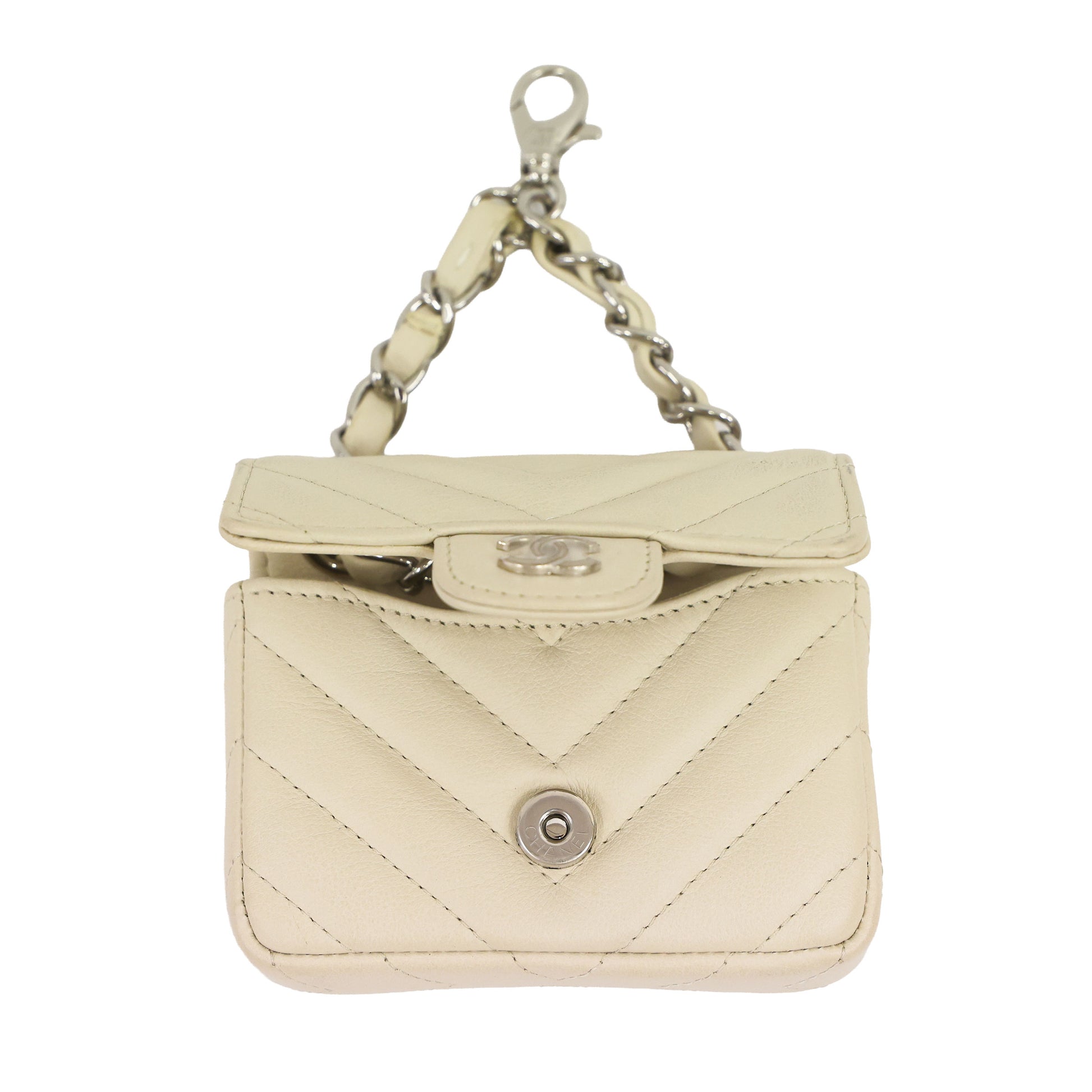 Preloved CHANEL Beige Calfskin Micro Belt Bag with Adjustable Leather Chain 31st Series | Luxe Again Maison