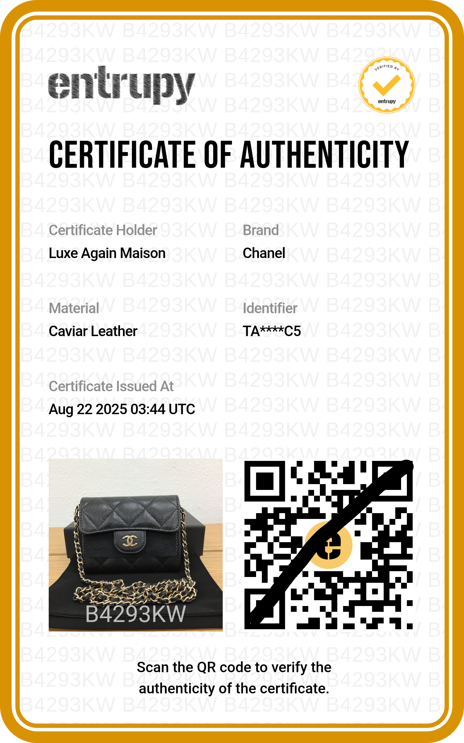 Pre-owned Chanel Black Quilted Caviar Classic CC Card Holder on Chain | Luxe Again Maison