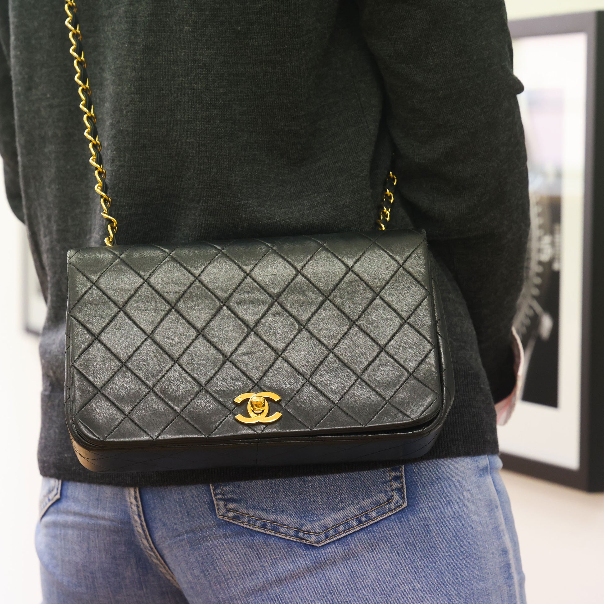 Preloved CHANEL Matelasse 23 Full Flap Lambskin G Black Bag | Luxe Again Maison