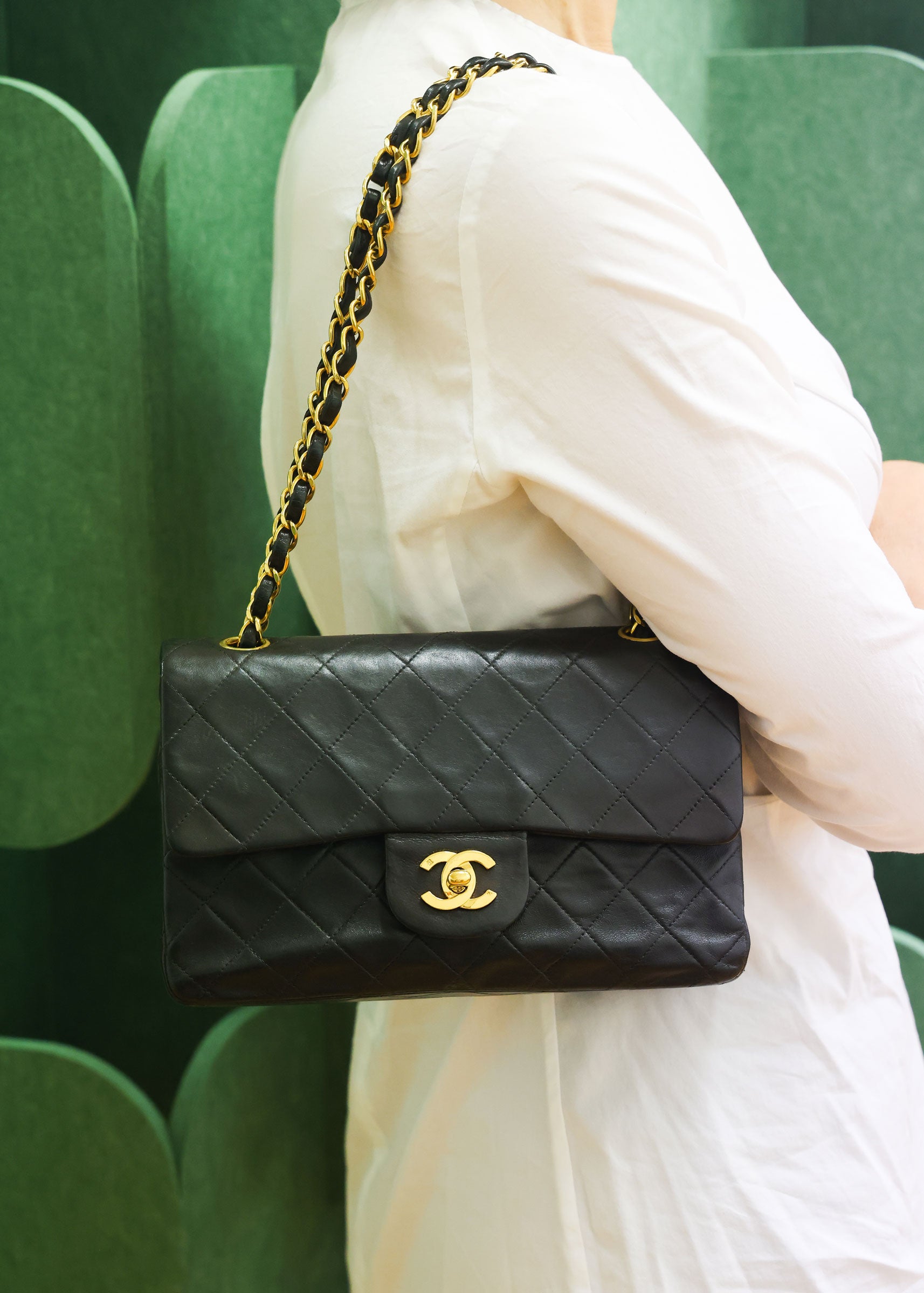 Preloved CHANEL Matelasse 23 Lambskin Double Flap Double Chain Black | Luxe Again Maison