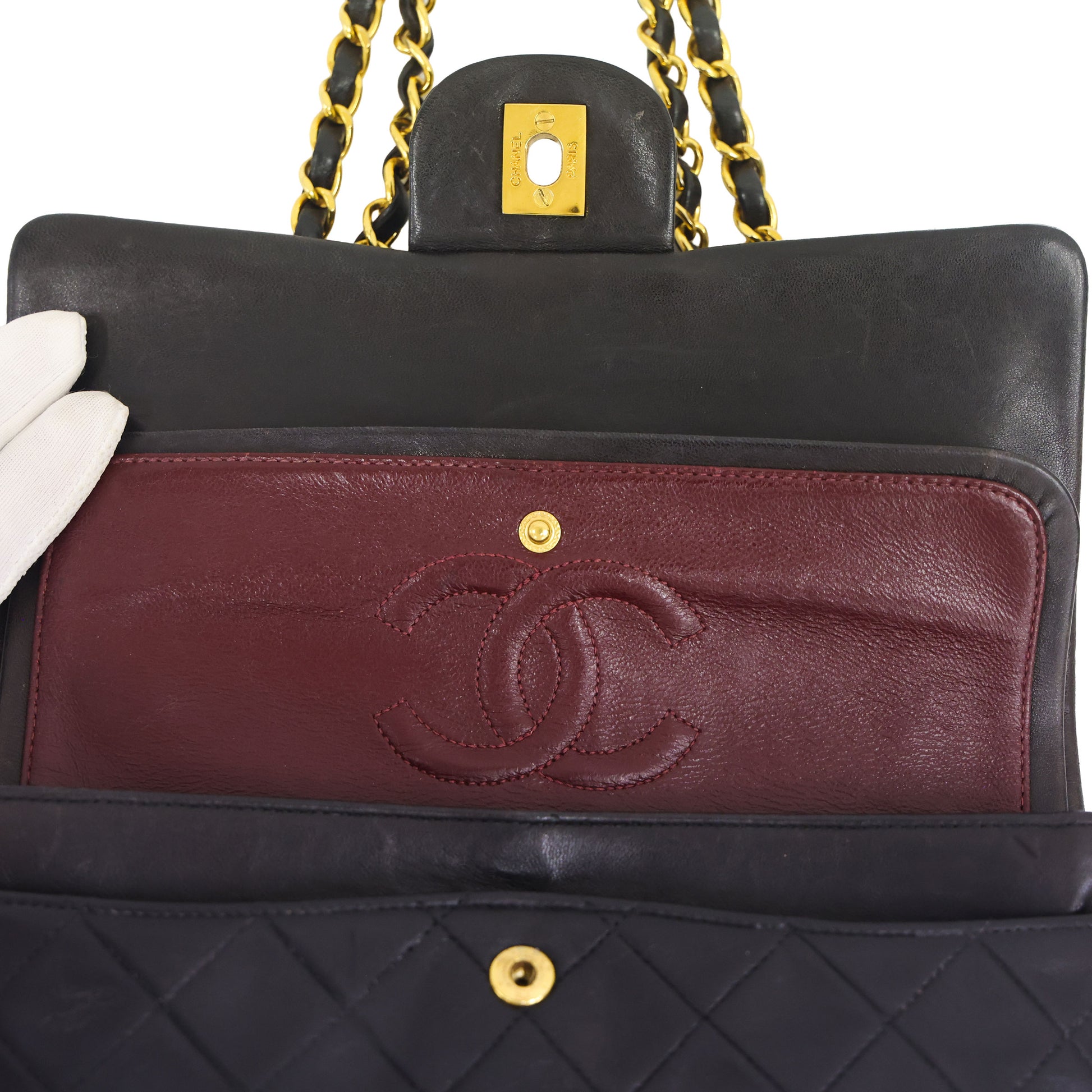 Preloved CHANEL Matelasse 23 Lambskin Double Flap Double Chain Black | Luxe Again Maison