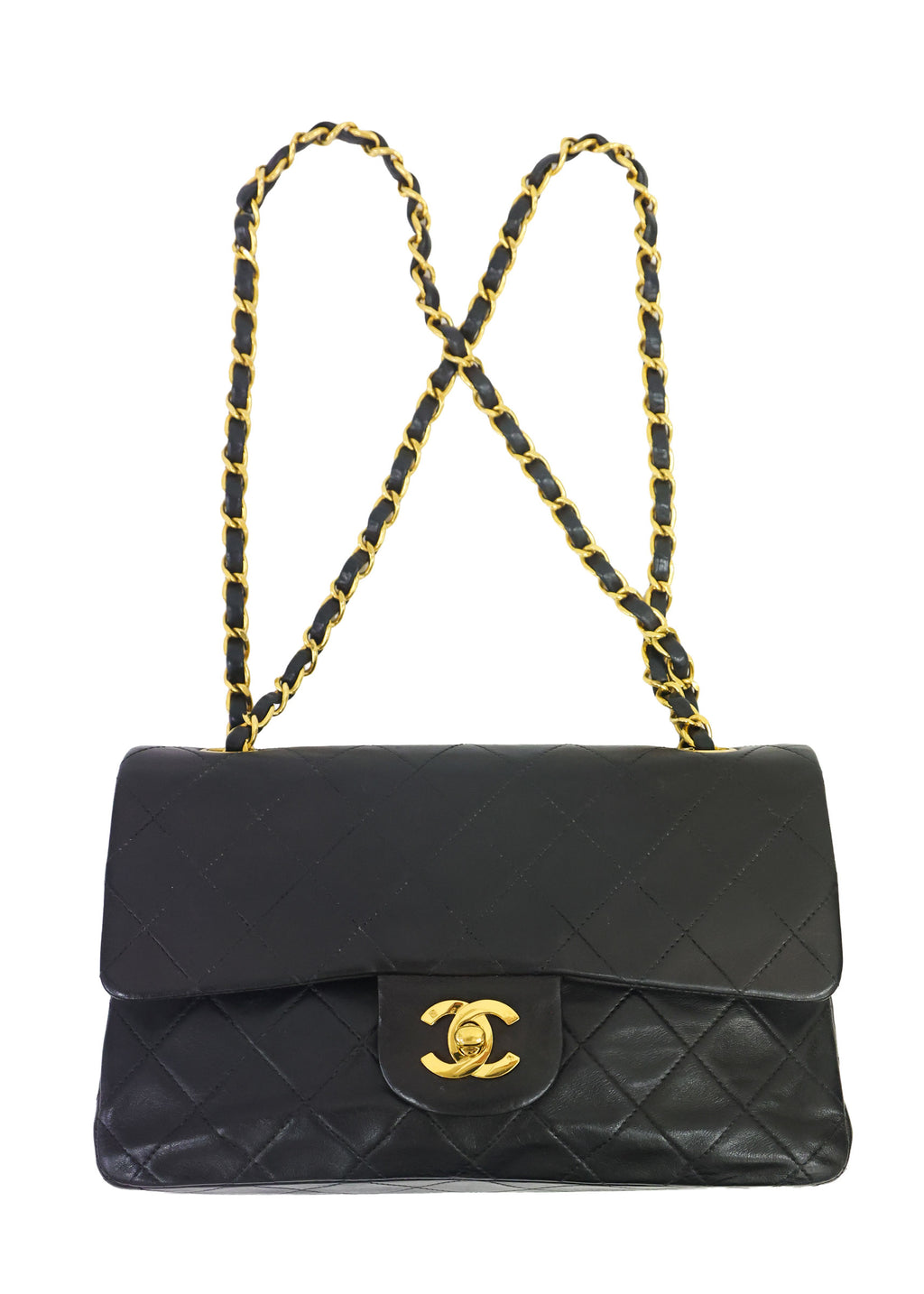 Preloved CHANEL Matelasse 23 Lambskin Double Flap Double Chain Black | Luxe Again Maison