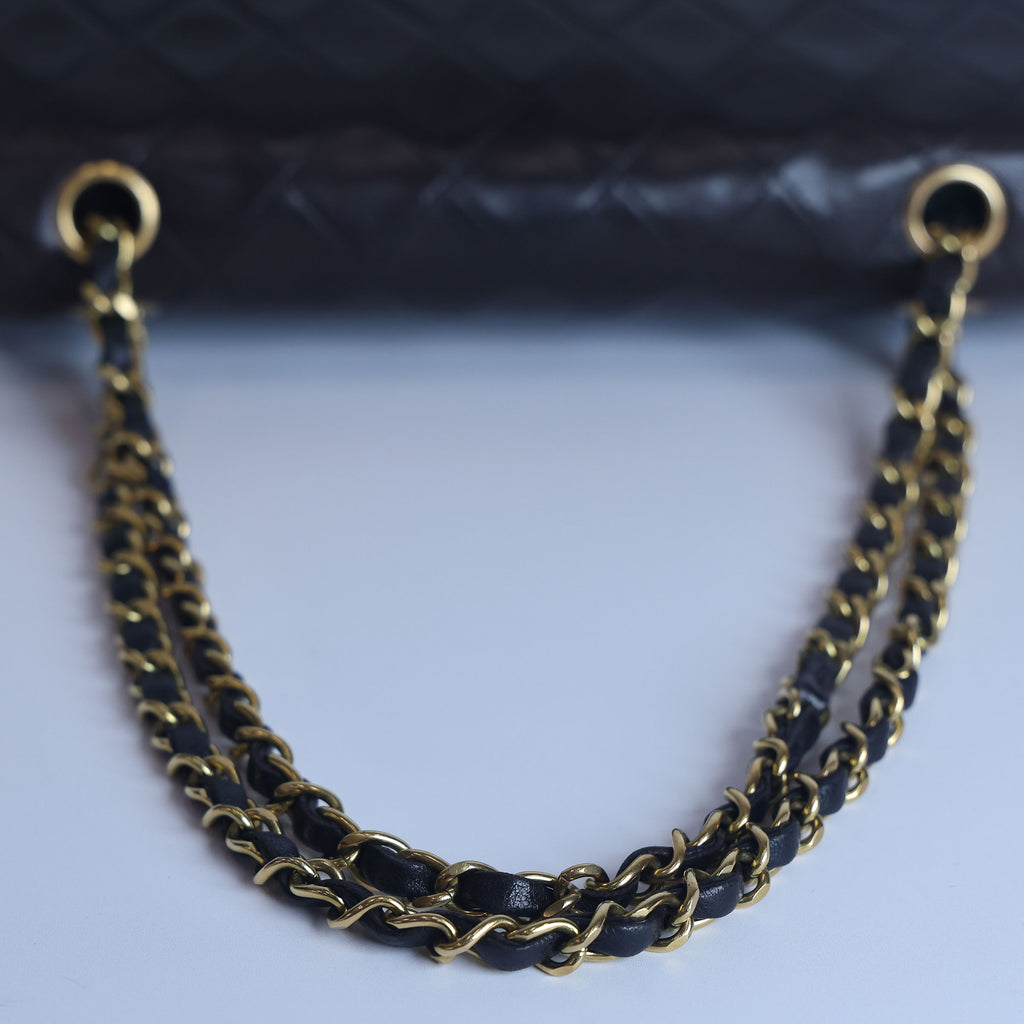 Preloved CHANEL Matelasse 25 Lambskin Double Flap Double Chain Black 3XXXXXX8 | Luxe Again Maison