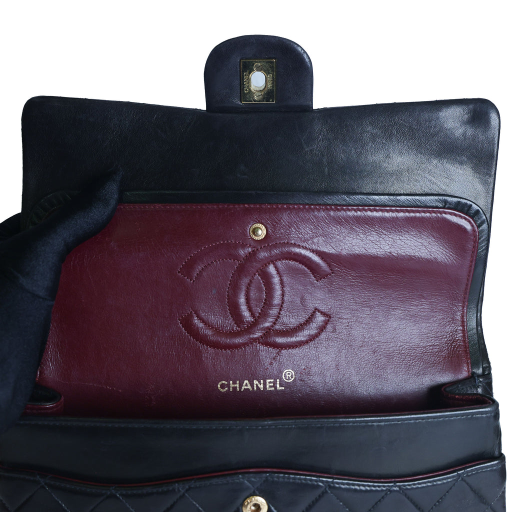 Preloved CHANEL Matelasse 25 Lambskin Double Flap Double Chain Black 3XXXXXX8 | Luxe Again Maison