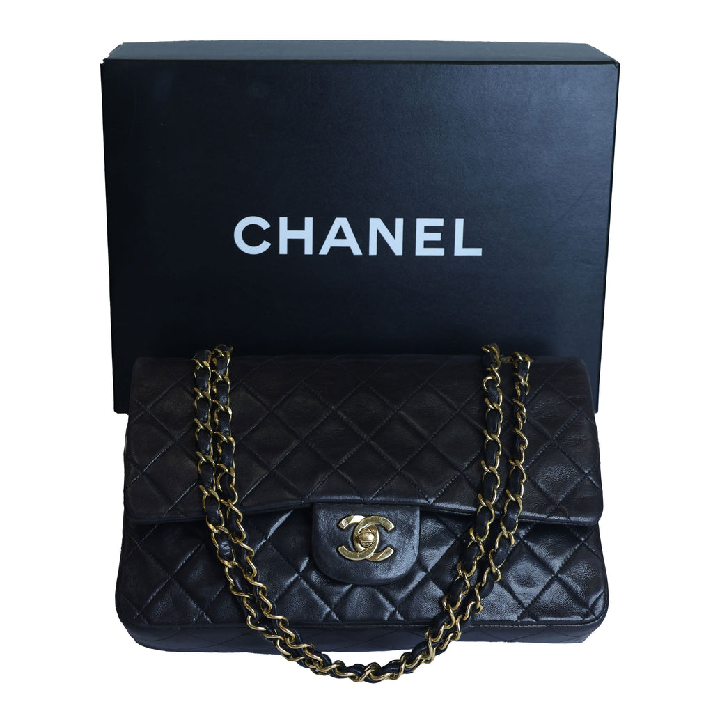 Preloved CHANEL Matelasse 25 Lambskin Double Flap Double Chain Black 3XXXXXX8 | Luxe Again Maison