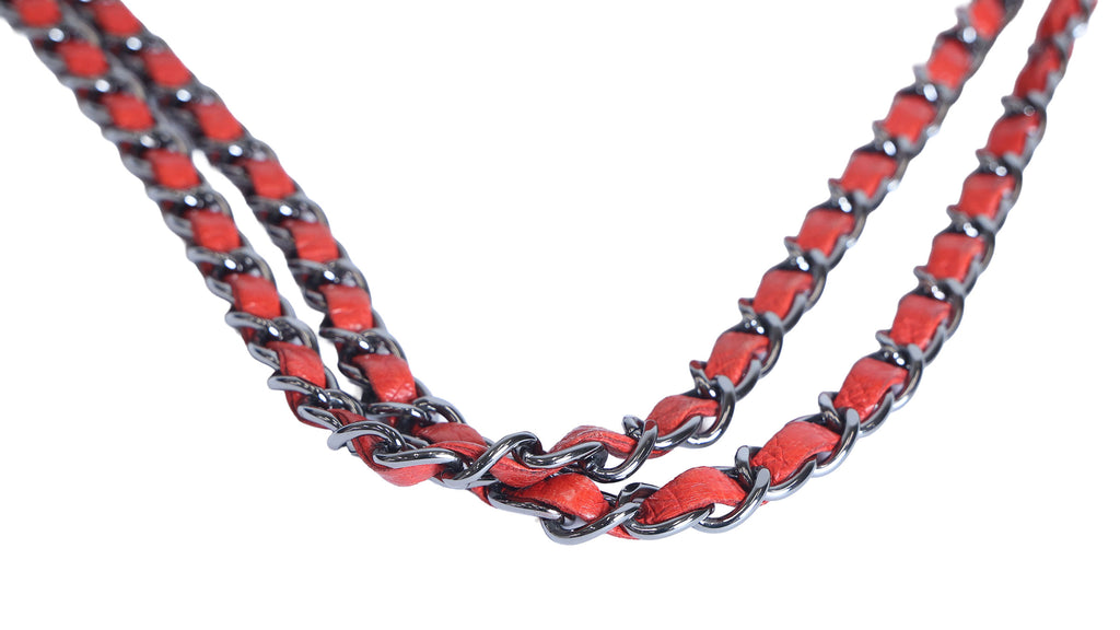 Preloved CHANEL Matelasse Lambskin Chain Shoulder Red Silver Hardware 13XXXXXX | Luxe Again Maison