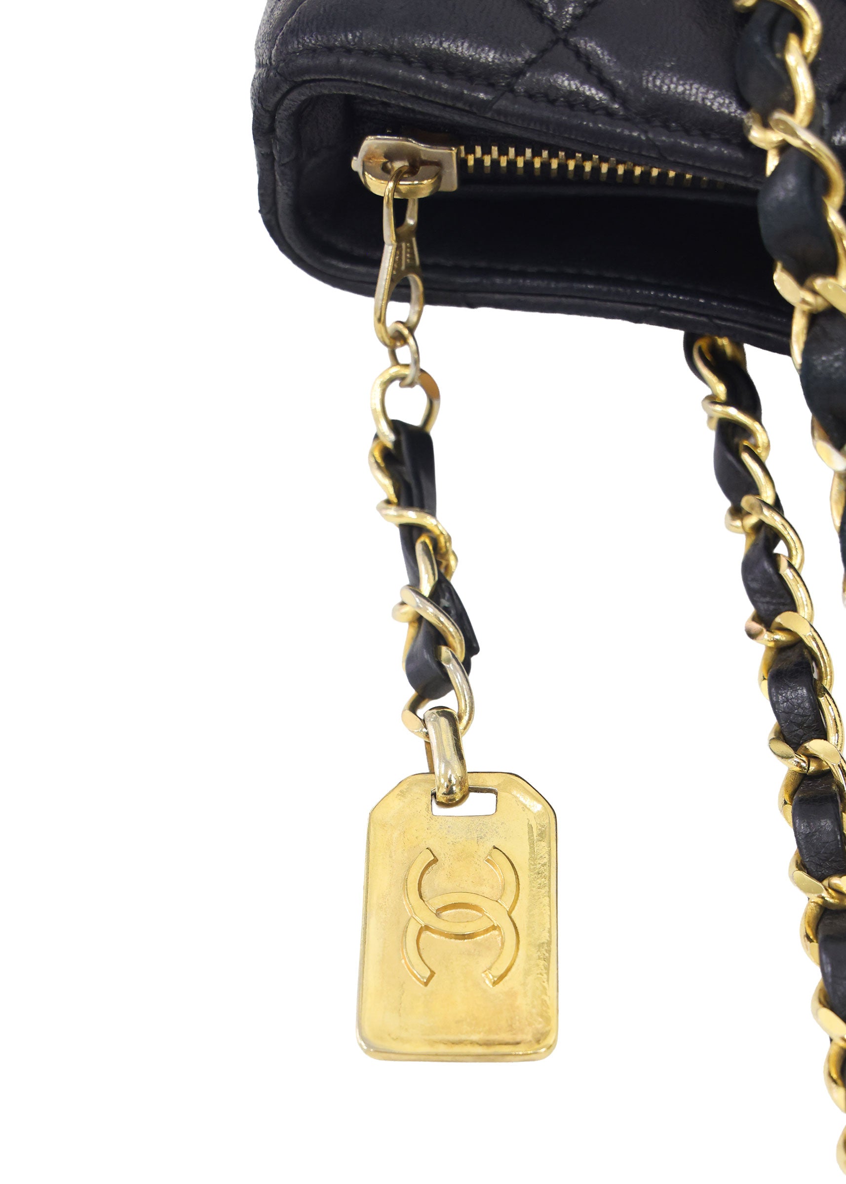 Preloved CHANEL Matelasse Lambskin Chain Shoulder Bag Black Gold Hardware | Luxe Again Maison