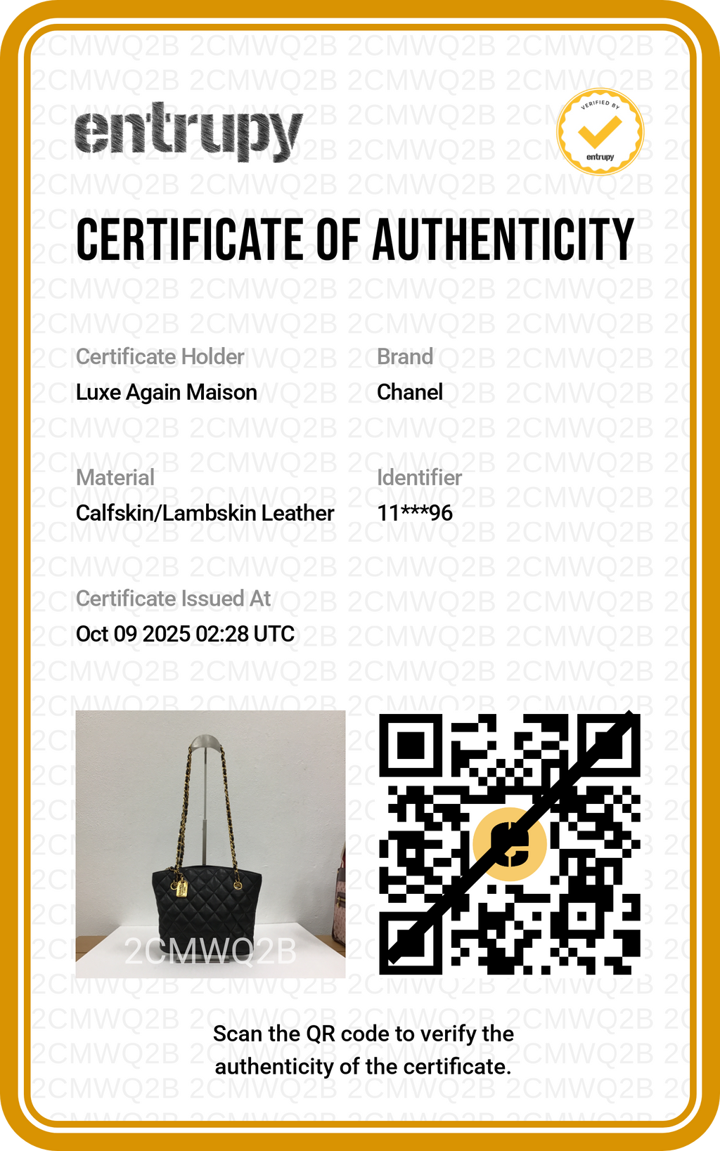 Preloved CHANEL Matelasse Lambskin Chain Shoulder Bag Black Gold Hardware | Luxe Again Maison