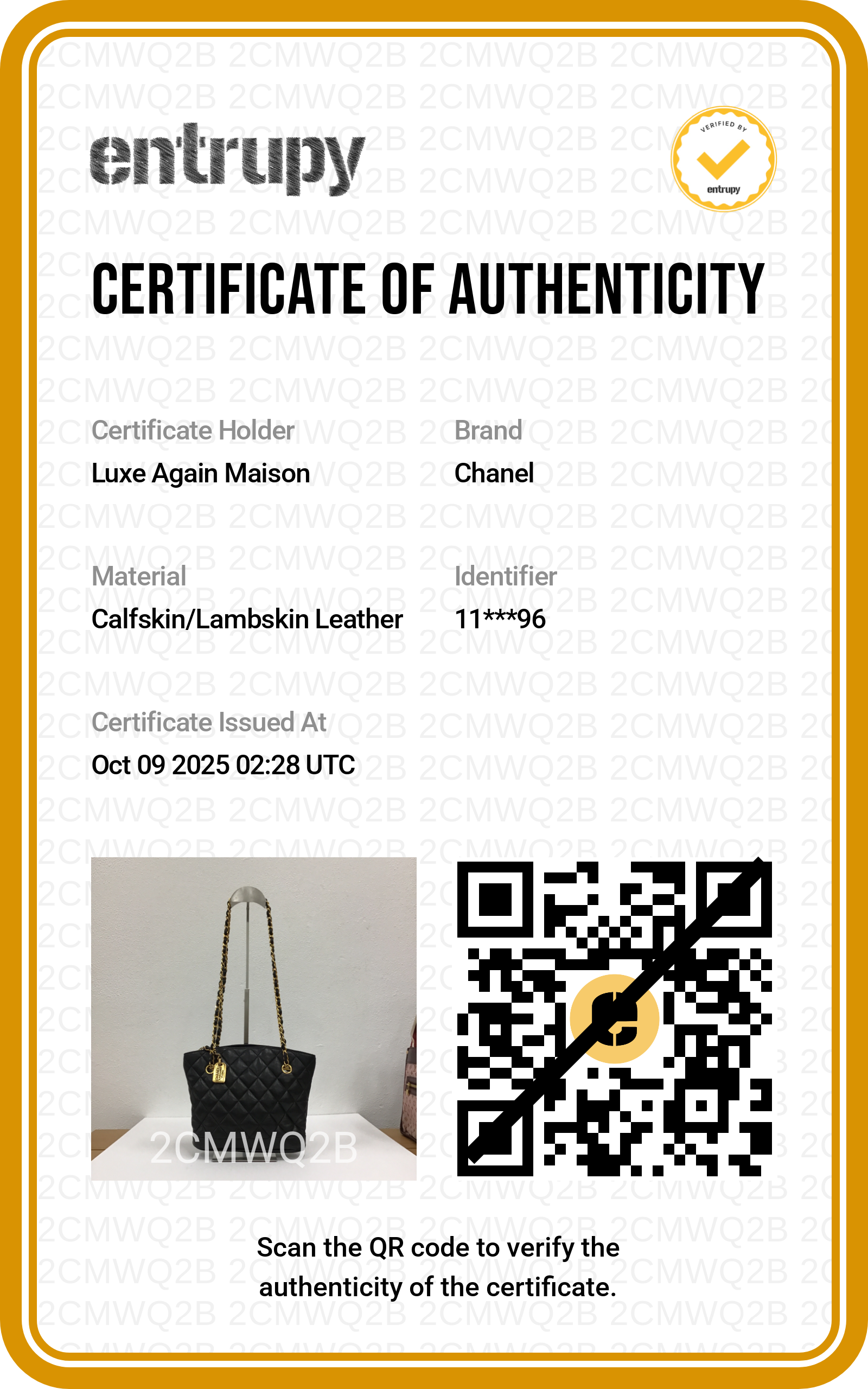 Preloved CHANEL Matelasse Lambskin Chain Shoulder Bag Black Gold Hardware | Luxe Again Maison