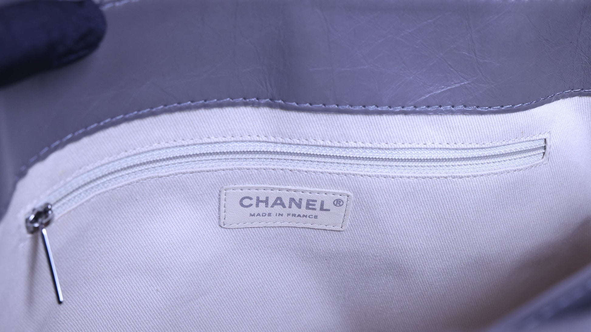 Preloved CHANEL Matelasse Vintage Calf Chain Tote Grey Silver Hardware | Luxe Again Maison