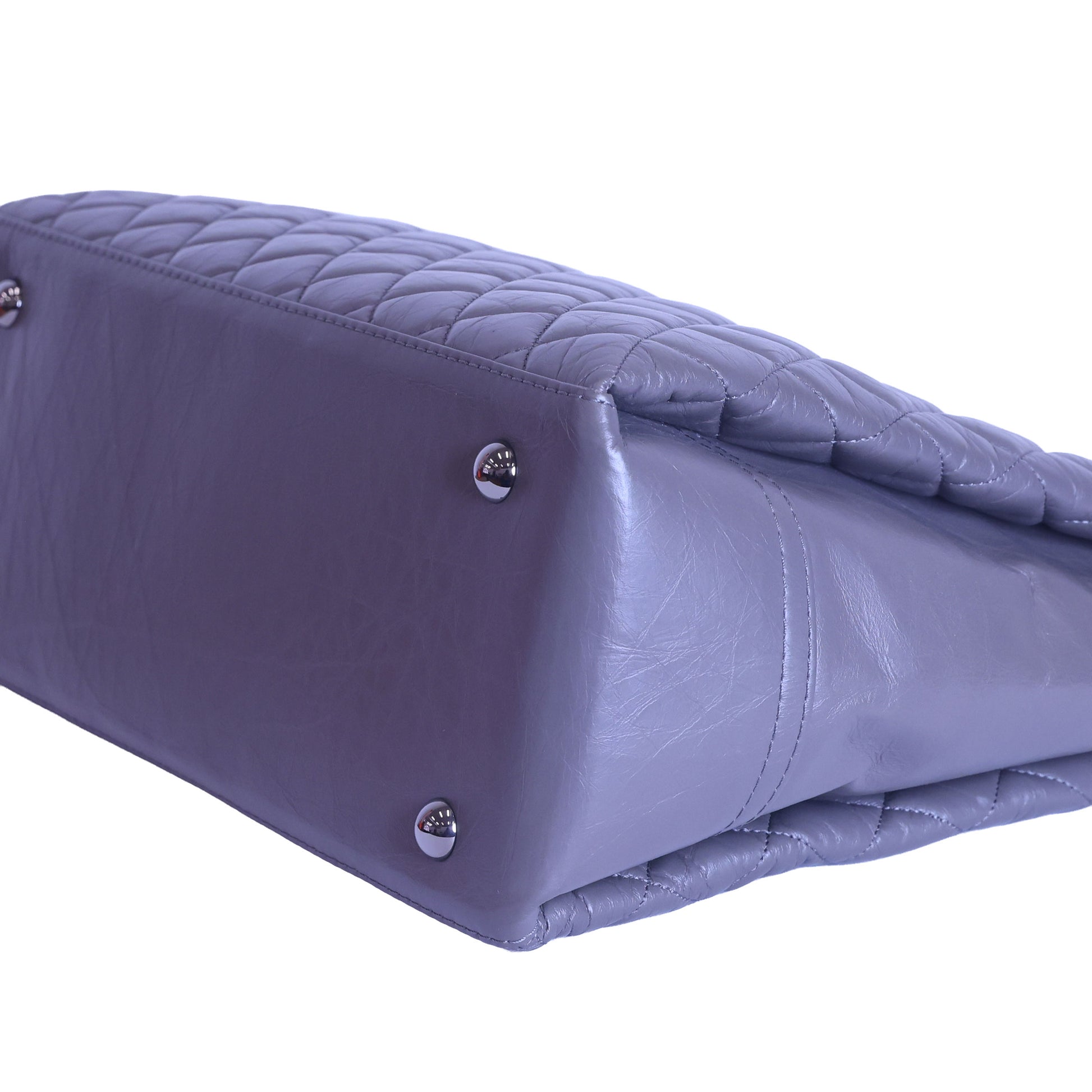 Preloved CHANEL Matelasse Vintage Calf Chain Tote Grey Silver Hardware | Luxe Again Maison