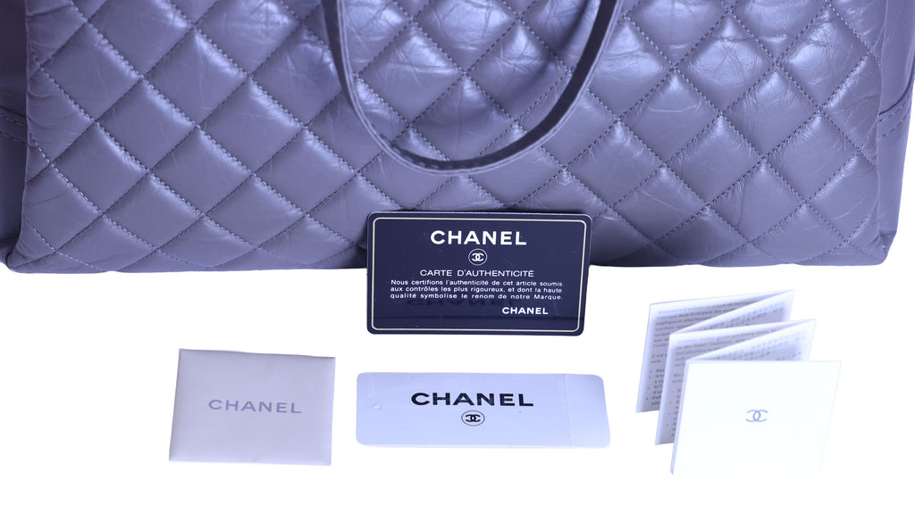 Preloved CHANEL Matelasse Vintage Calf Chain Tote Grey Silver Hardware | Luxe Again Maison