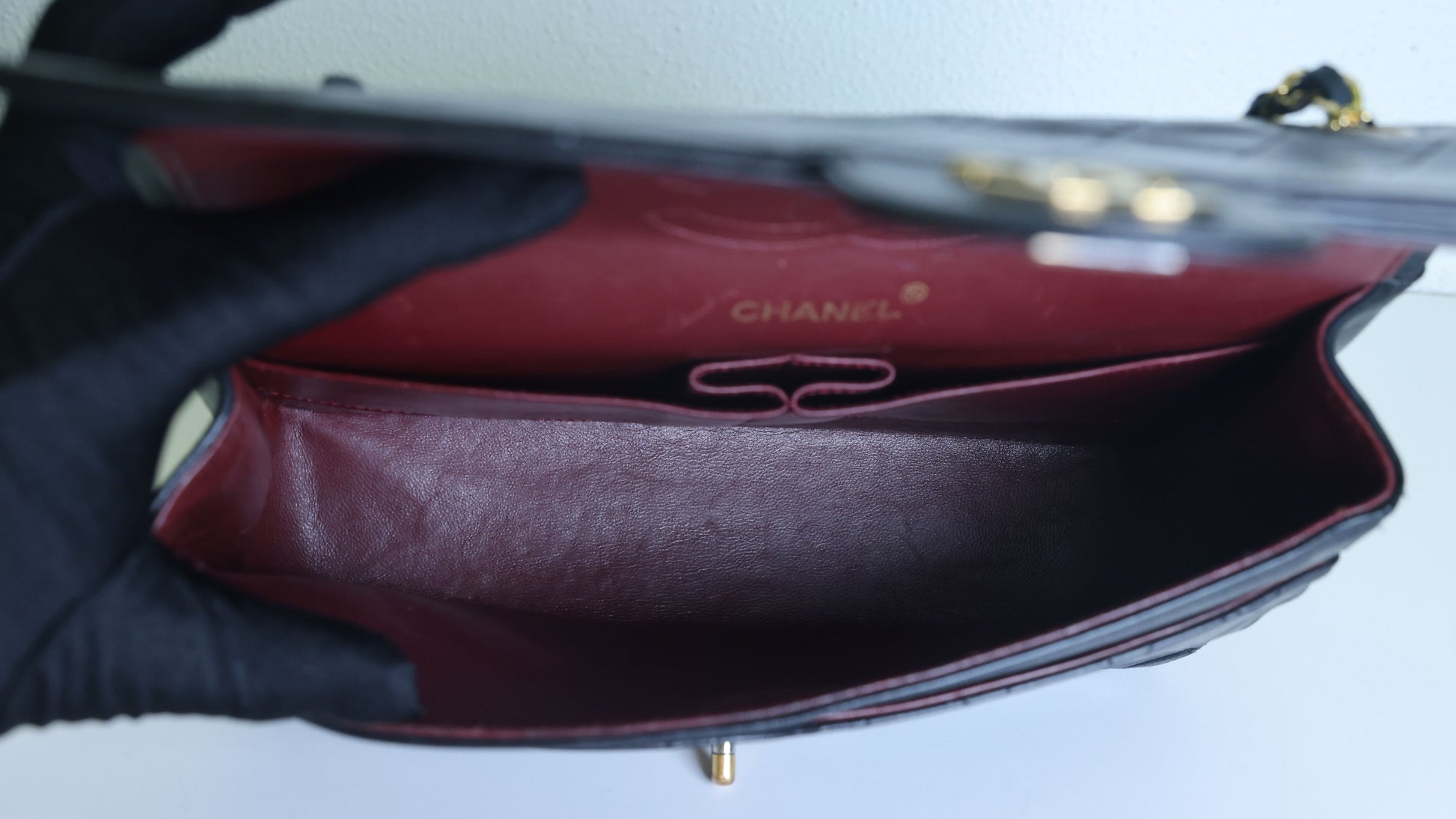 Preowned CHANEL Vintage Classic 11.12 (Medium Double Flap) Handbag A01112 Black Gold Hardware 0XXXXX2 | Luxe Again Maison