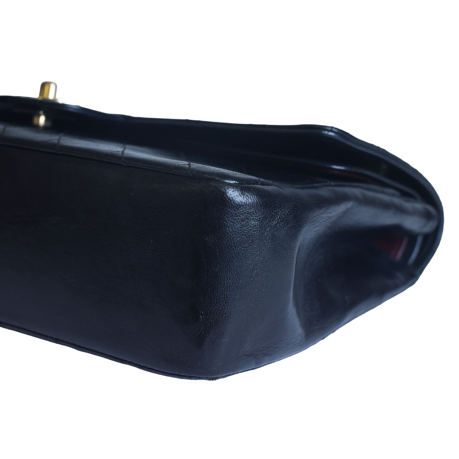 Preowned CHANEL Vintage Classic 11.12 (Medium Double Flap) Handbag A01112 Black Gold Hardware 0XXXXX2 | Luxe Again Maison