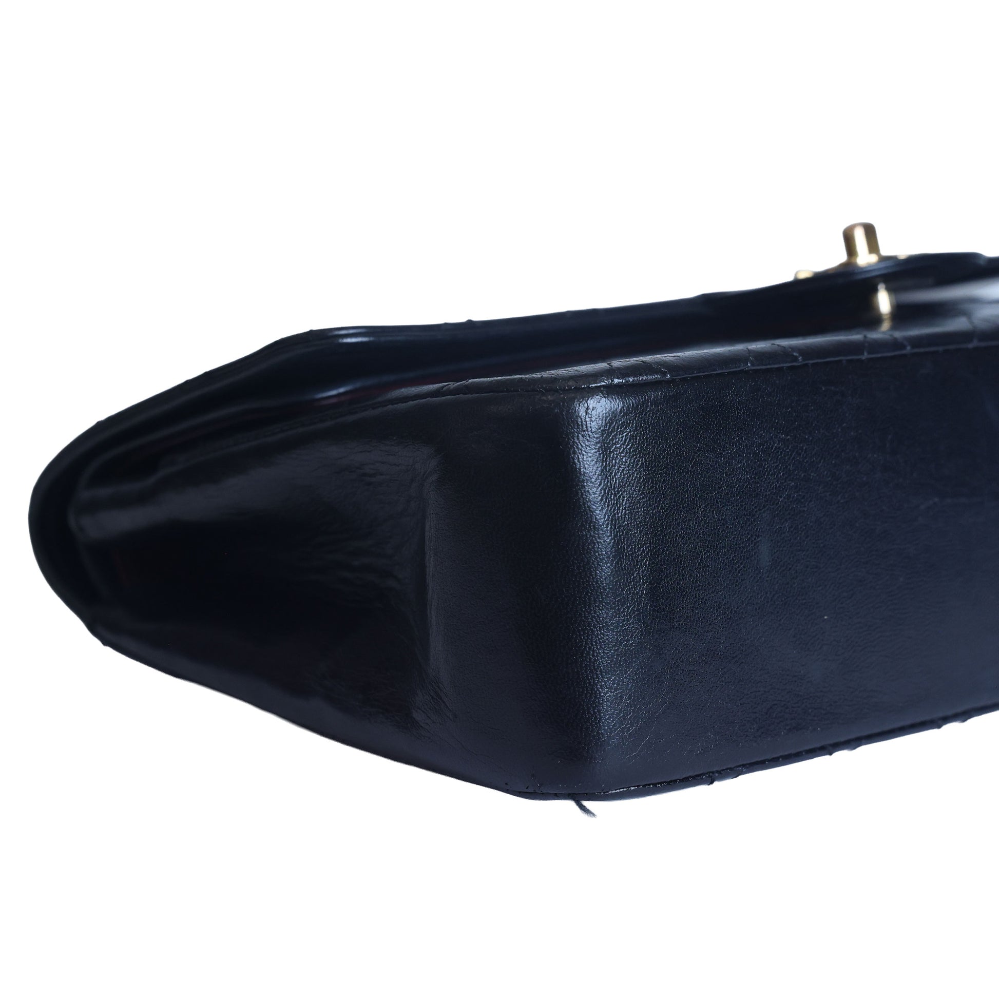 Preowned CHANEL Vintage Classic 11.12 (Medium Double Flap) Handbag A01112 Black Gold Hardware 0XXXXX2 | Luxe Again Maison