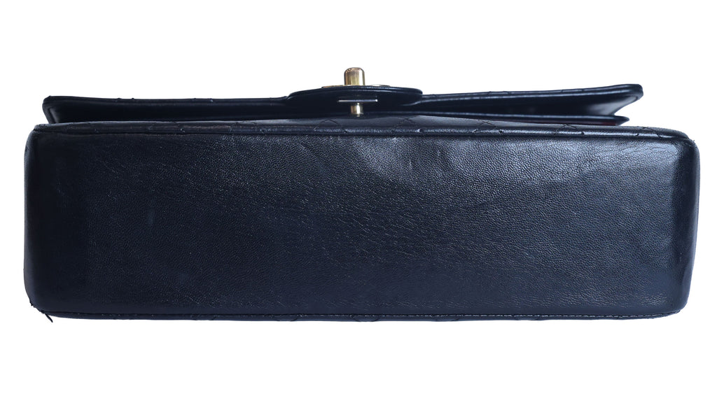Preowned CHANEL Vintage Classic 11.12 (Medium Double Flap) Handbag A01112 Black Gold Hardware 0XXXXX2 | Luxe Again Maison