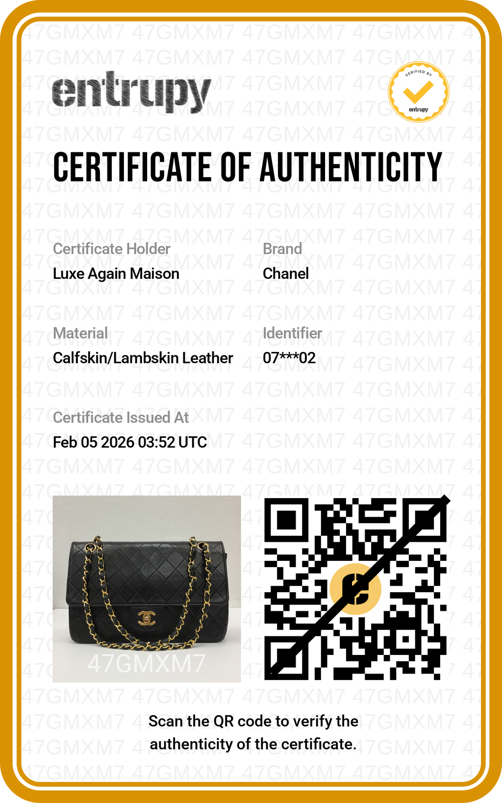 Preowned CHANEL Vintage Classic 11.12 (Medium Double Flap) Handbag A01112 Black Gold Hardware 0XXXXX2 | Luxe Again Maison