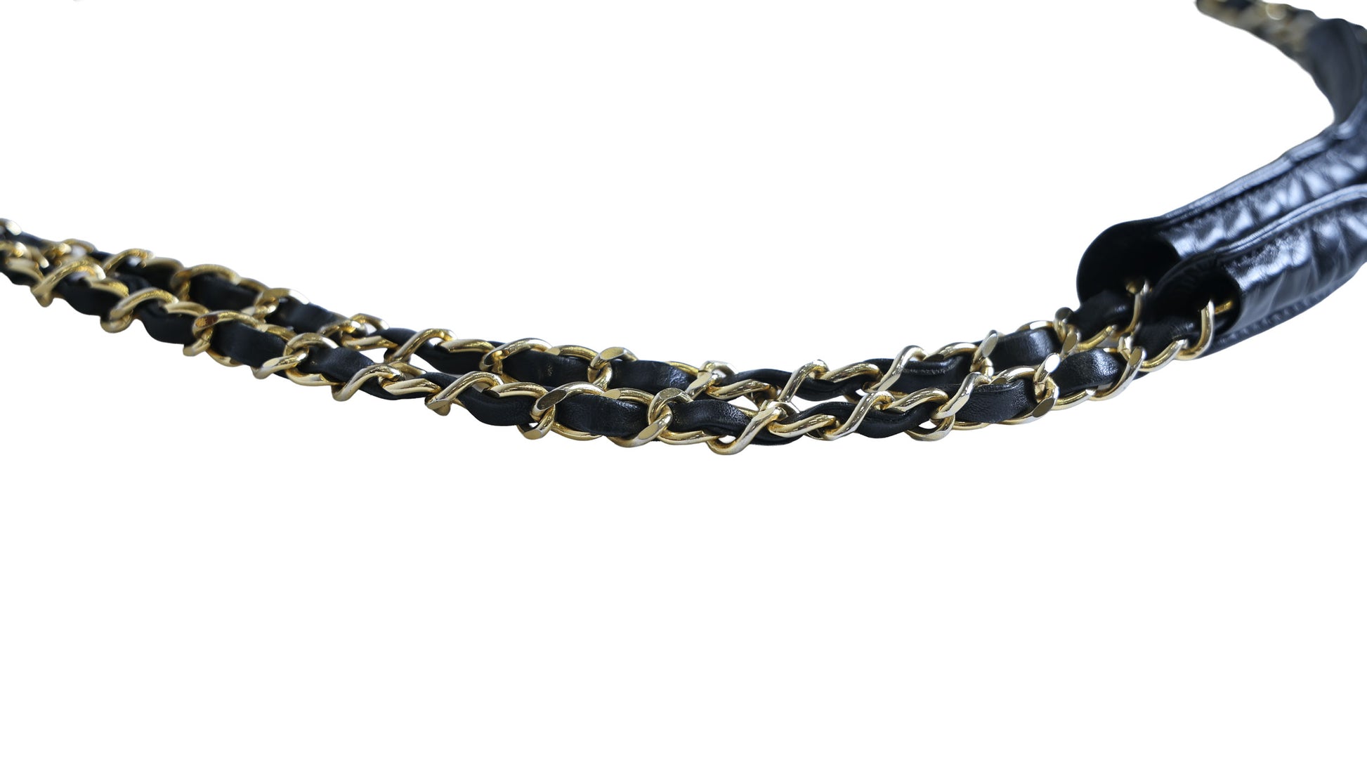 Preloved CHANEL Vintage Matelasse Lambskin Chain Tote Black Gold Tone Hardware 0 Series  | Luxe Again Maison