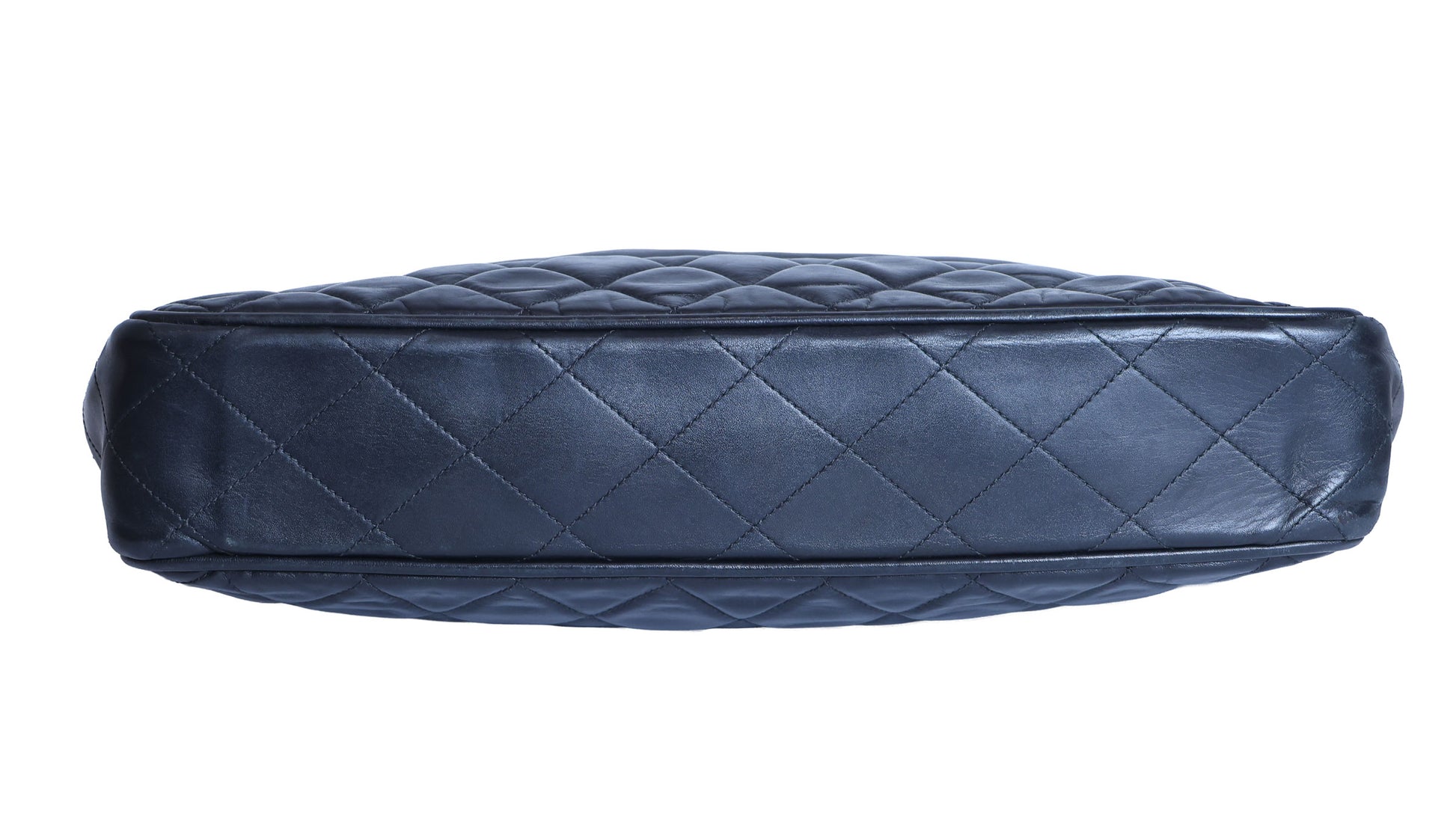 Preloved CHANEL Vintage Matelasse Lambskin Chain Tote Black Gold Tone Hardware 0 Series  | Luxe Again Maison