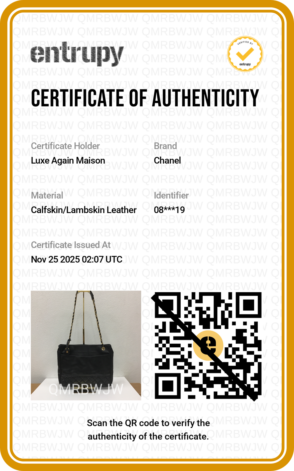 Preloved CHANEL Vintage Matelasse Lambskin Chain Tote Black Gold Tone Hardware 0 Series  | Luxe Again Maison