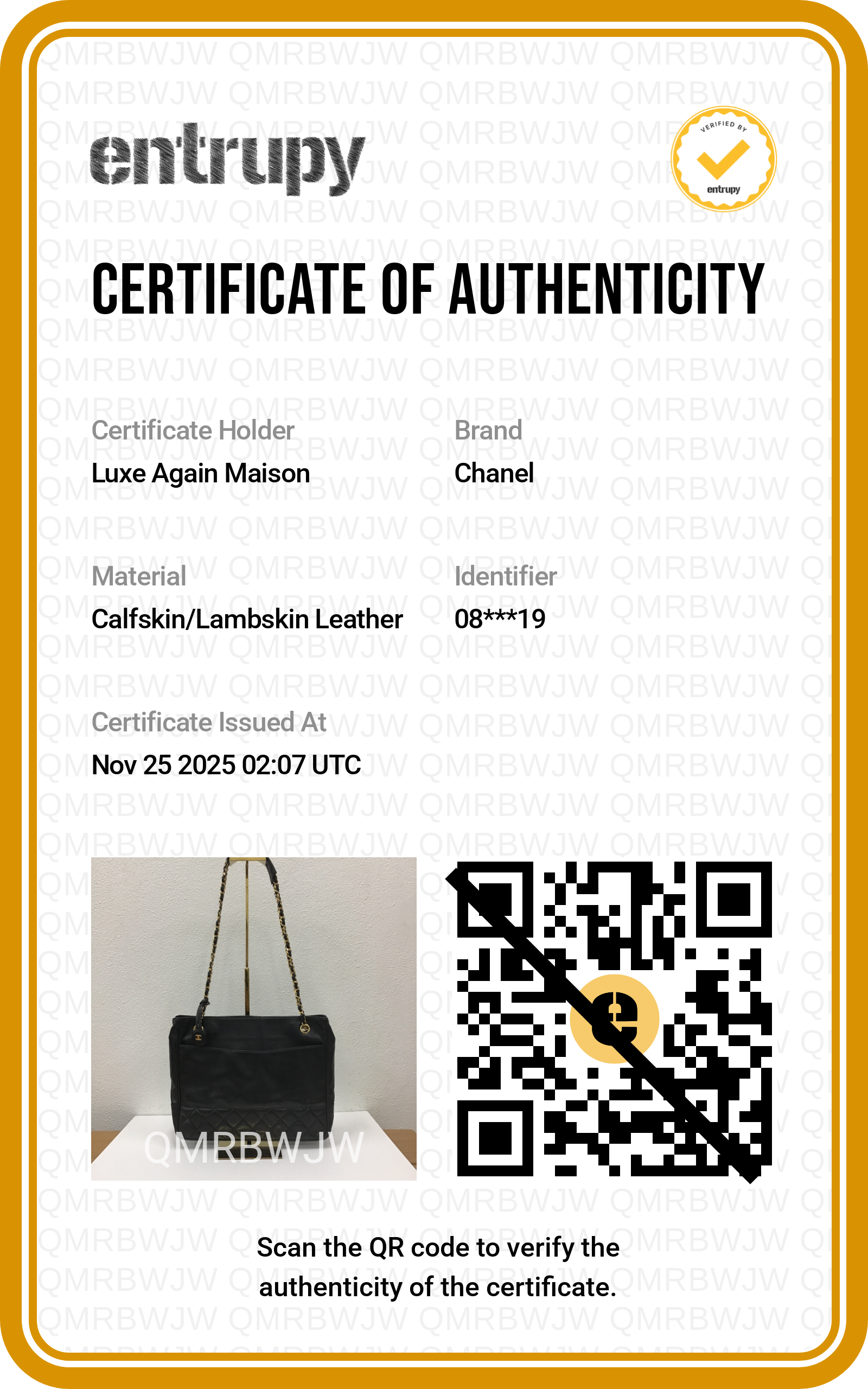 Preloved CHANEL Vintage Matelasse Lambskin Chain Tote Black Gold Tone Hardware 0 Series  | Luxe Again Maison