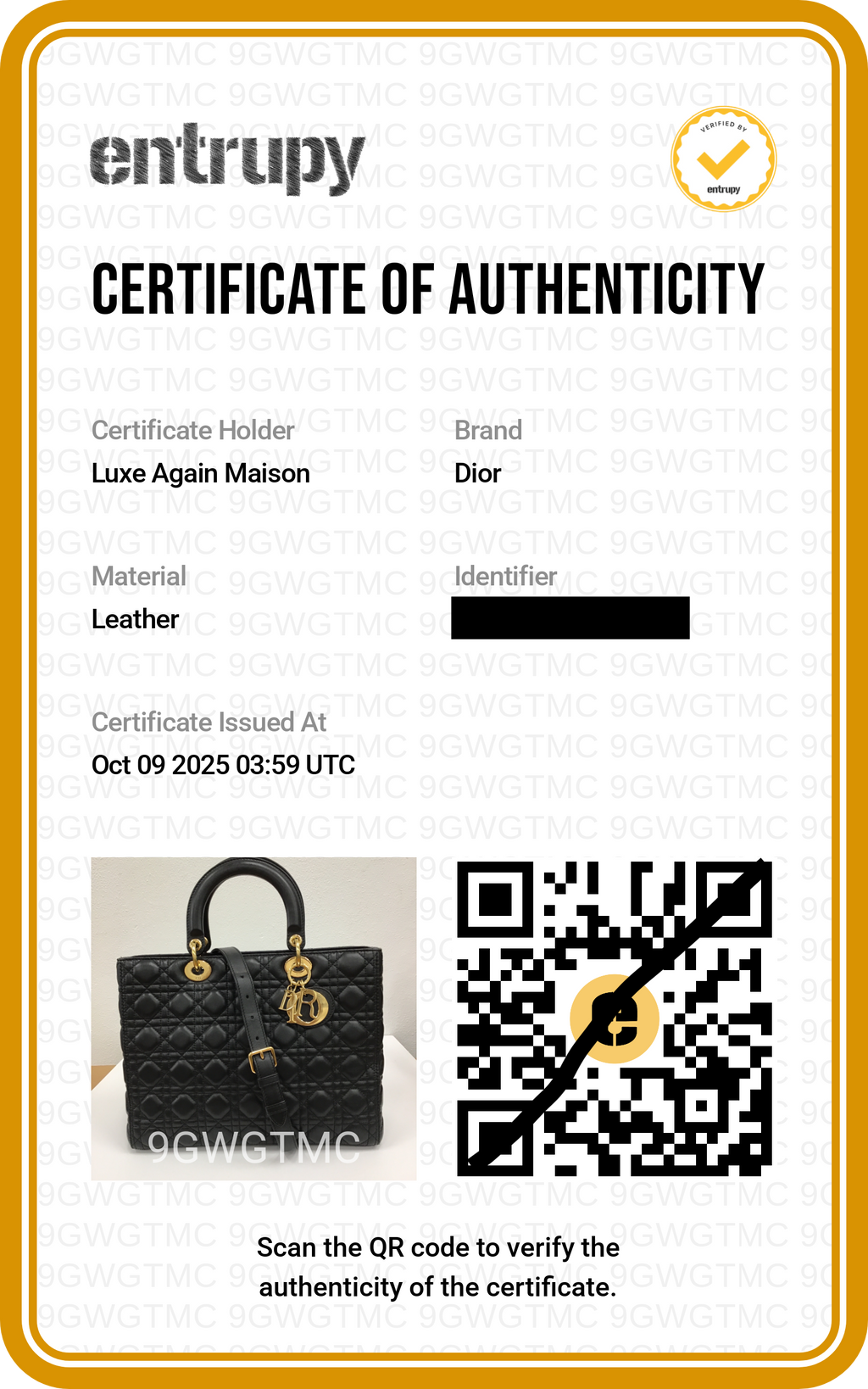 CHRISTIAN DIOR Lady Dior Cannage Leather Gold Hardware Black Large