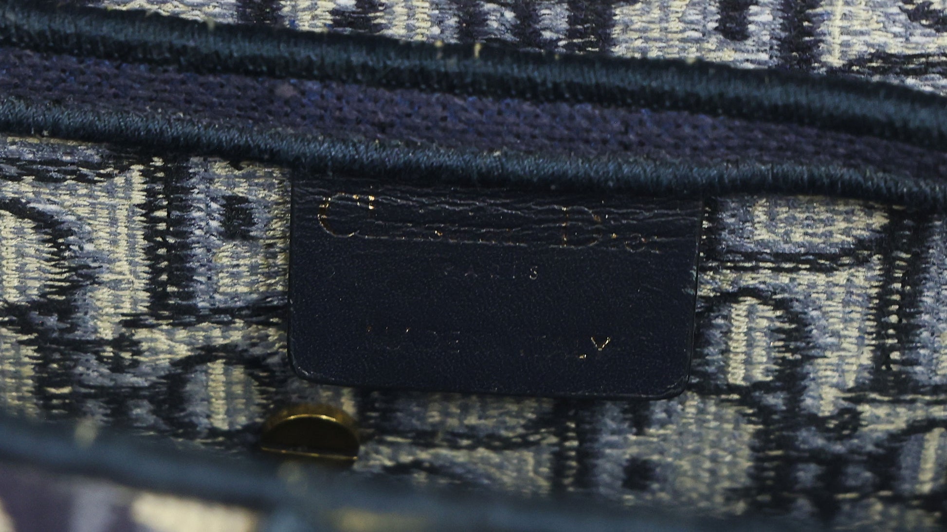 Preloved CHRISTIAN DIOR Saddle Bag Blue Dior Oblique Embroidery | Luxe Again Maison