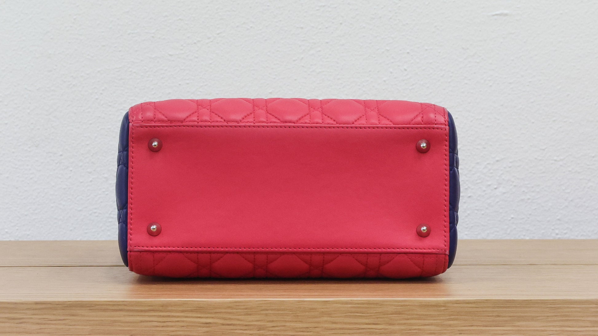 Preloved Christian Dior 2014 Lady Dior Tricolour Cannage Lambskin Medium Bag | Luxe Again Maison