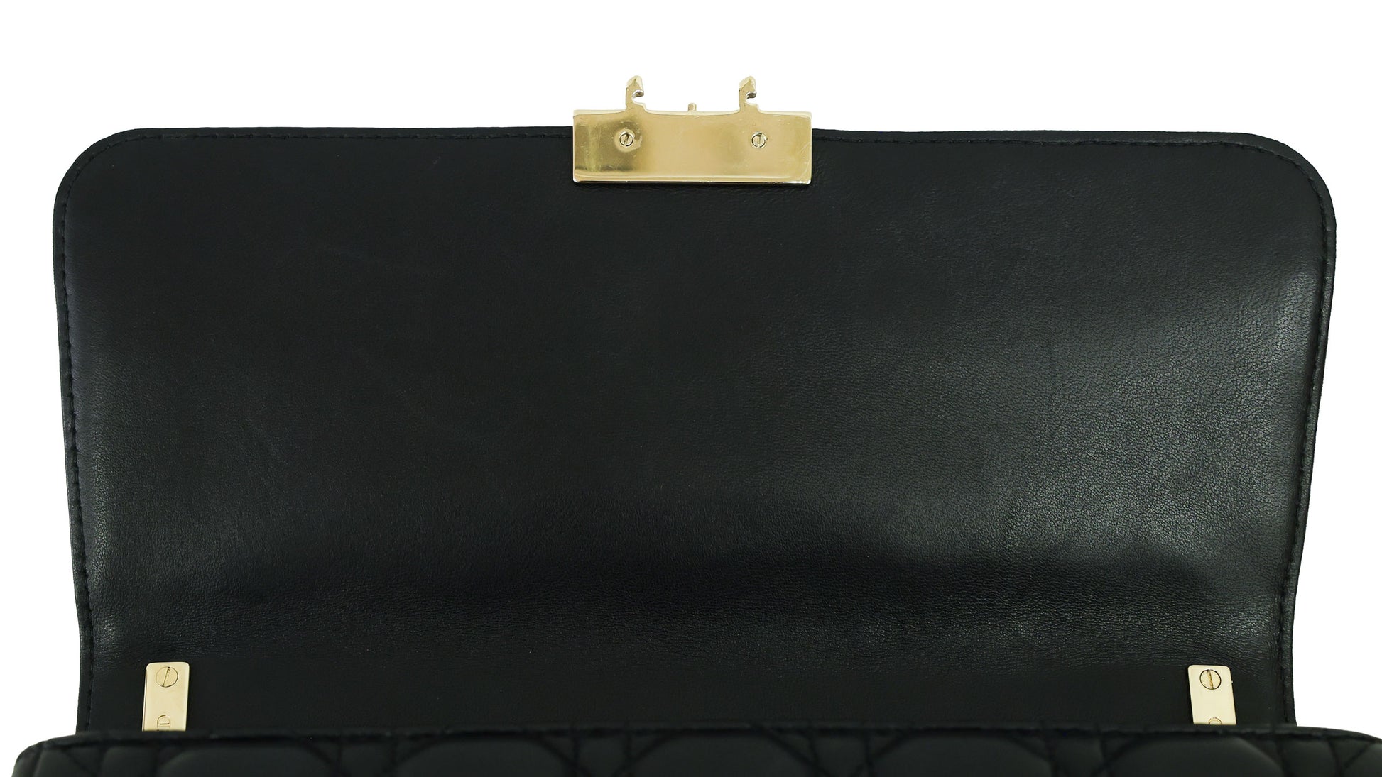 Preloved CHRISTIAN-DIOR Black Cannage Lambskin Chain Lock Shoulder Bag MD214 | Luxe Again Maison