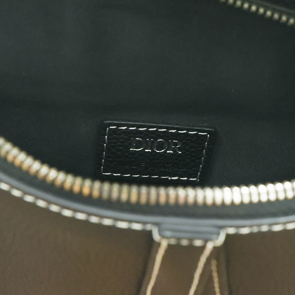 Preloved Christian Dior Black Grained Calfskin Saddle Bag | Luxe Again Maison