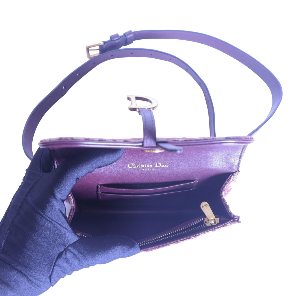 Preloved CHRISTIAN DIOR Dior Trotter Saddle Waist Bag Burgundy | Luxe Again Maison